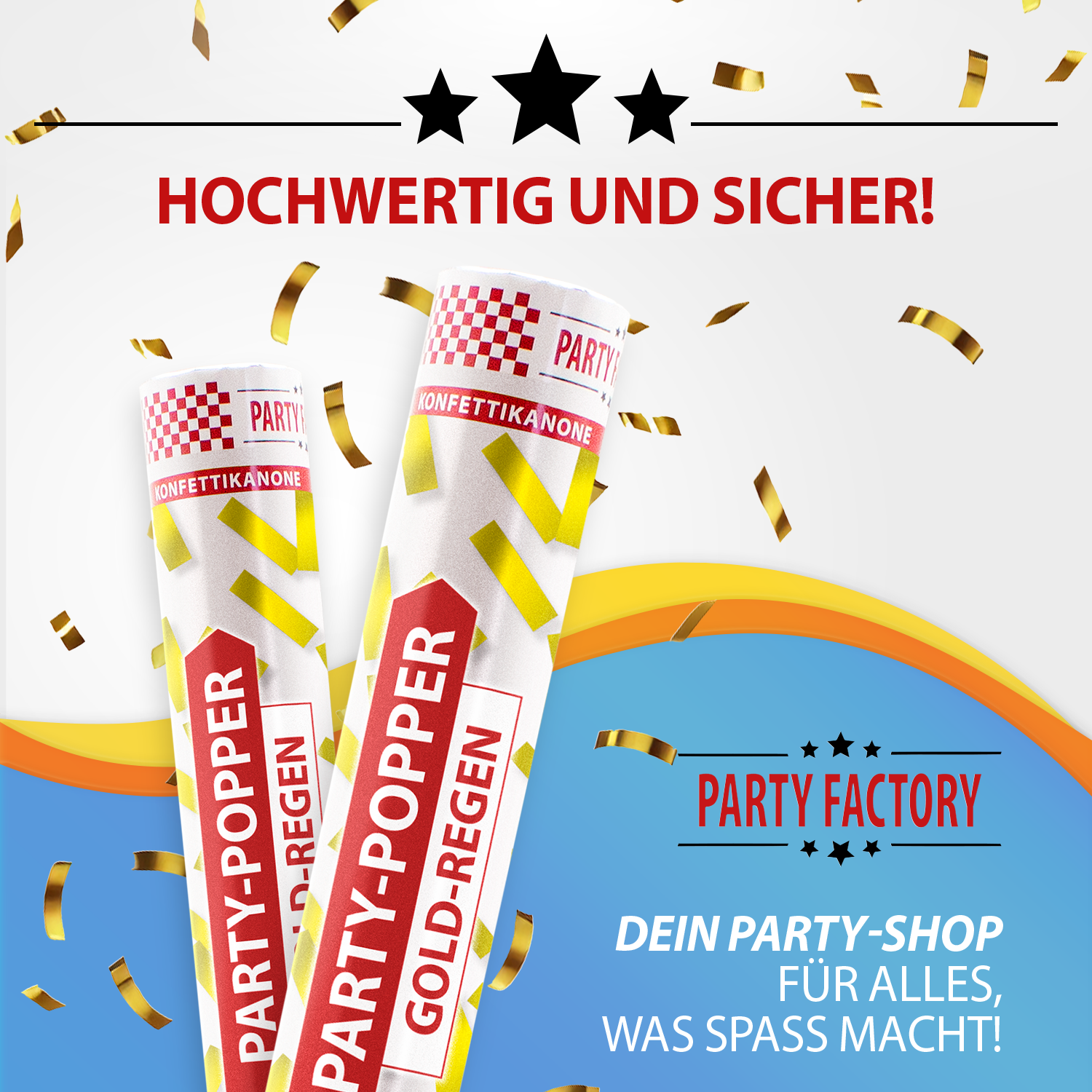 Party Poppers Gold Rain 7