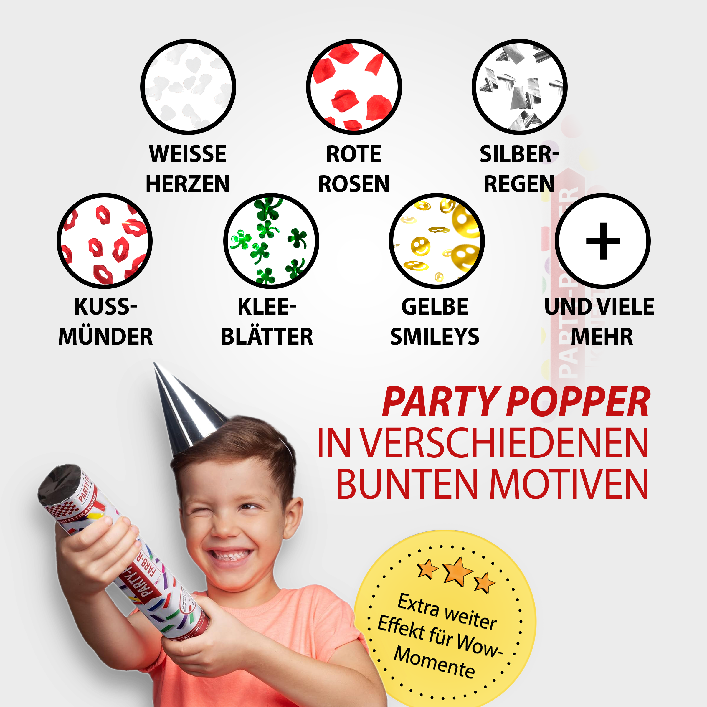 Party Popper 40 cm Color Rain 5