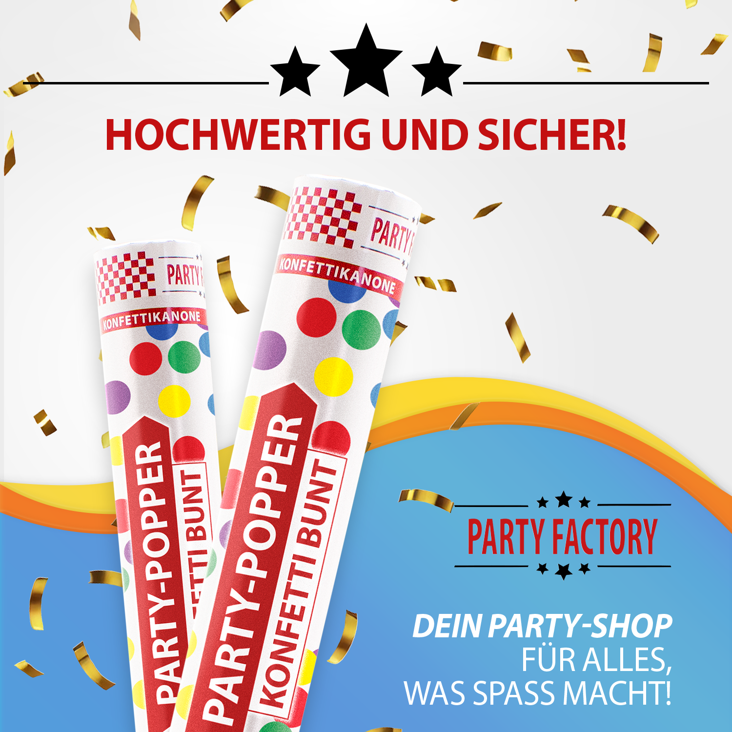 Party Popper 40 cm Color Rain 7