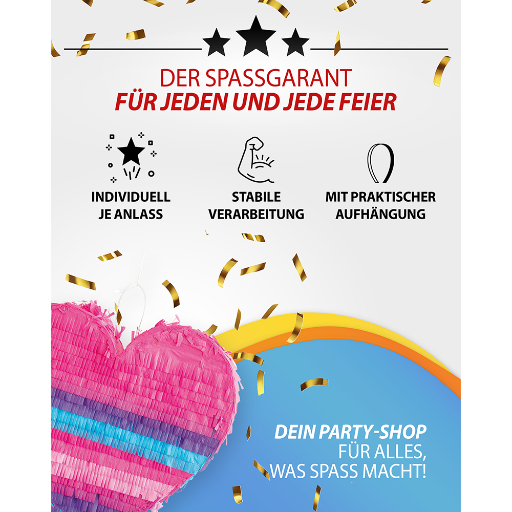 Piñata Herz rosa-blau 7