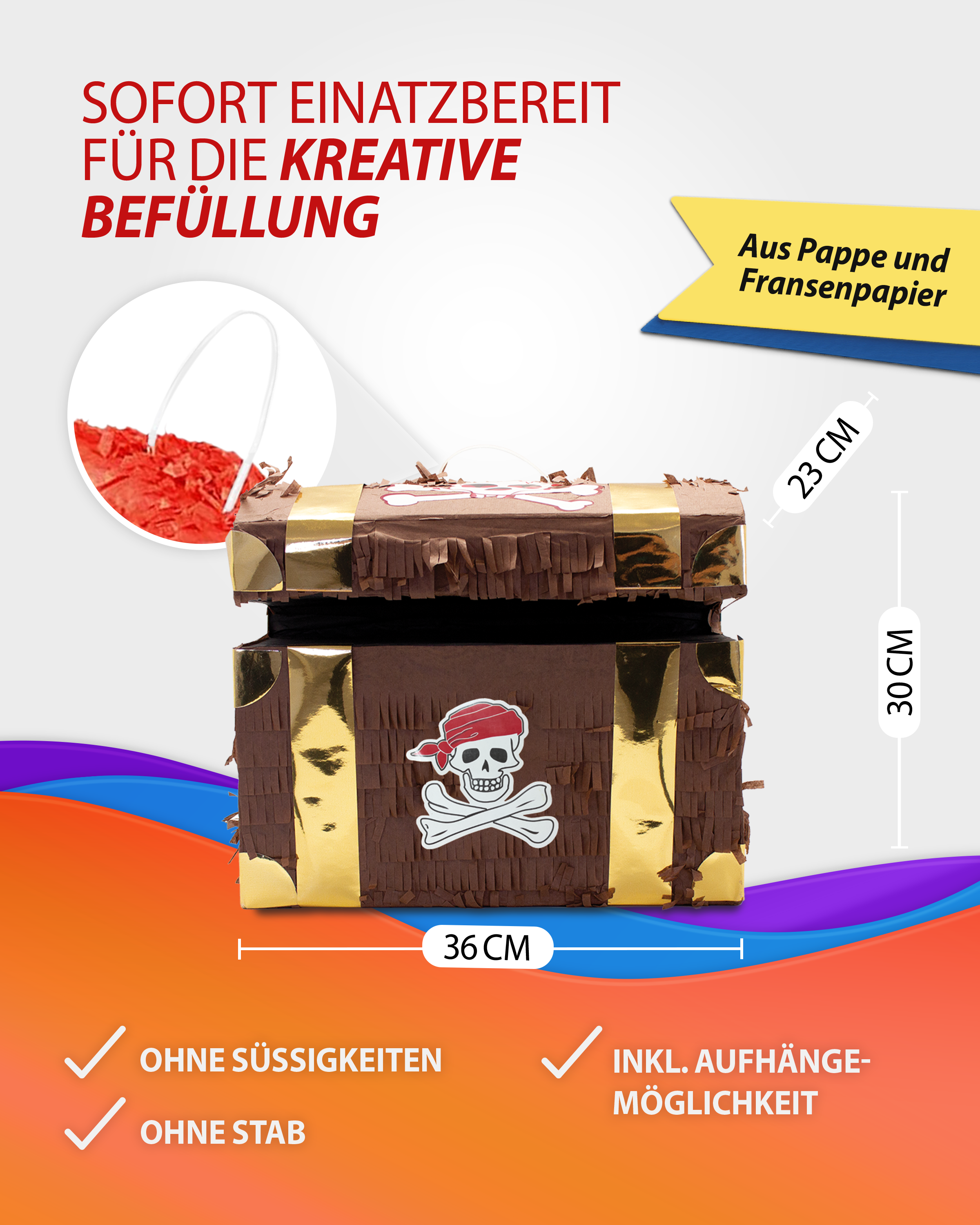 Piñata treasure chest for pirate parties 12