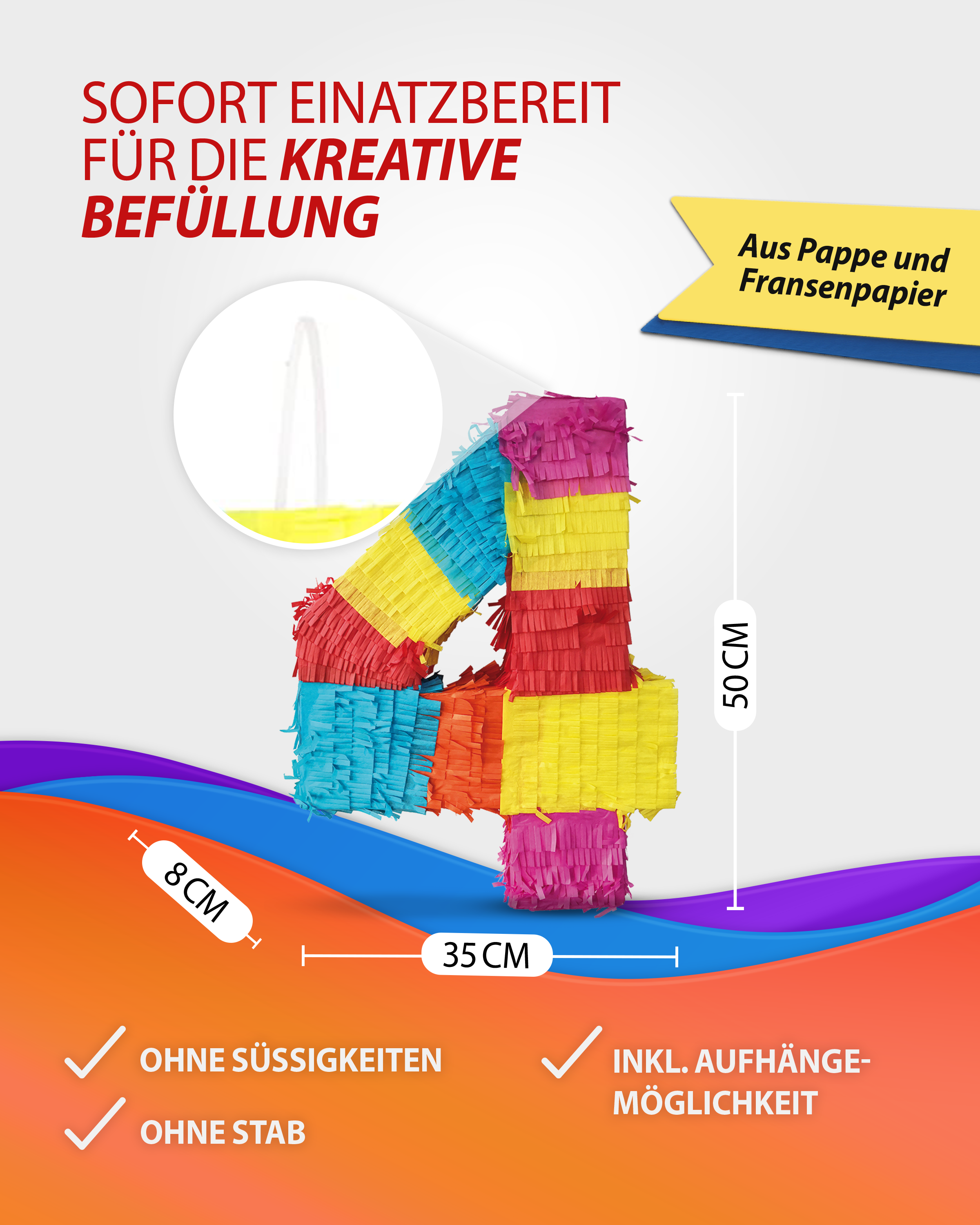 Piñata Zahl 4 12