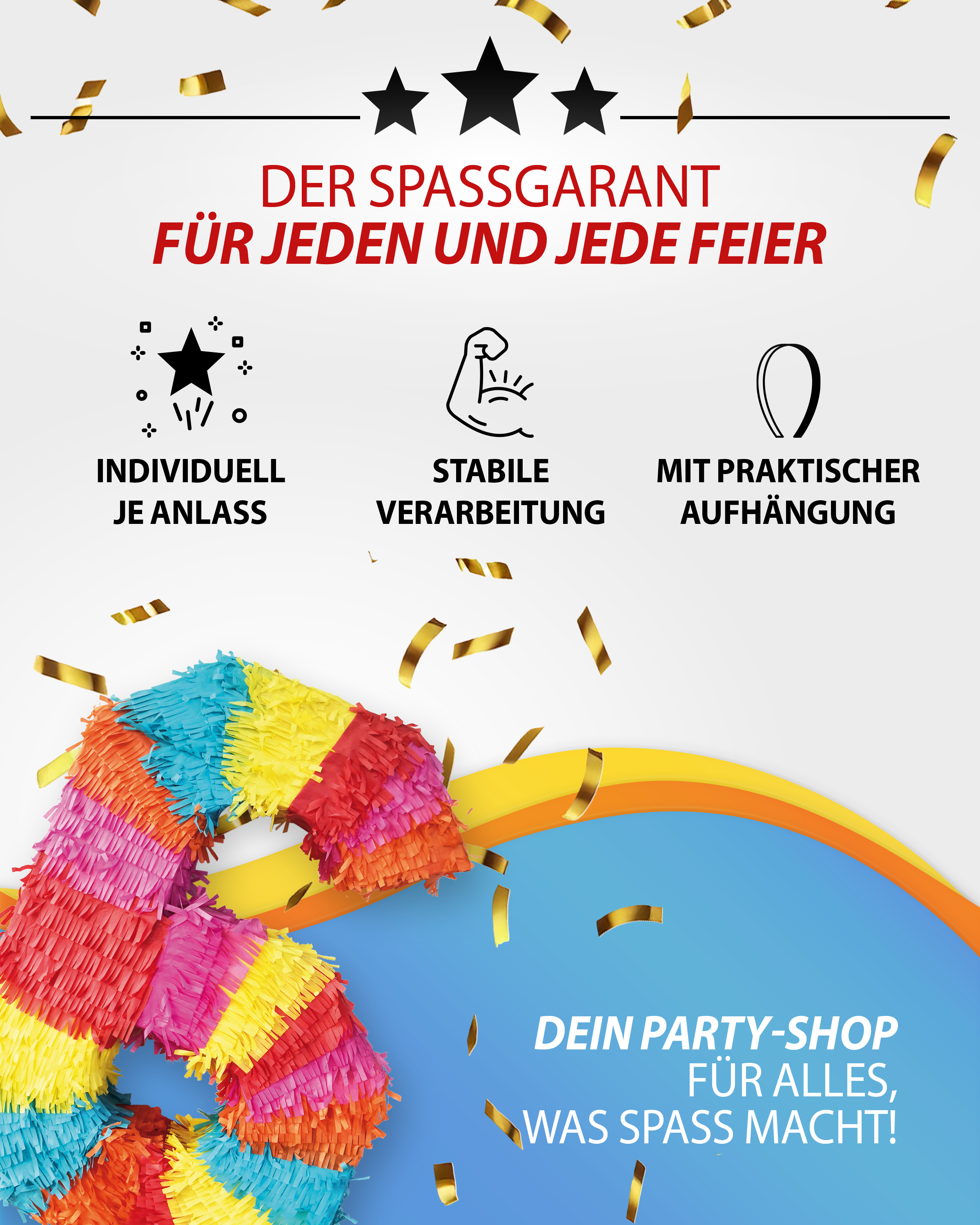 Pinata 6 sticks and mask birthday decoration 8