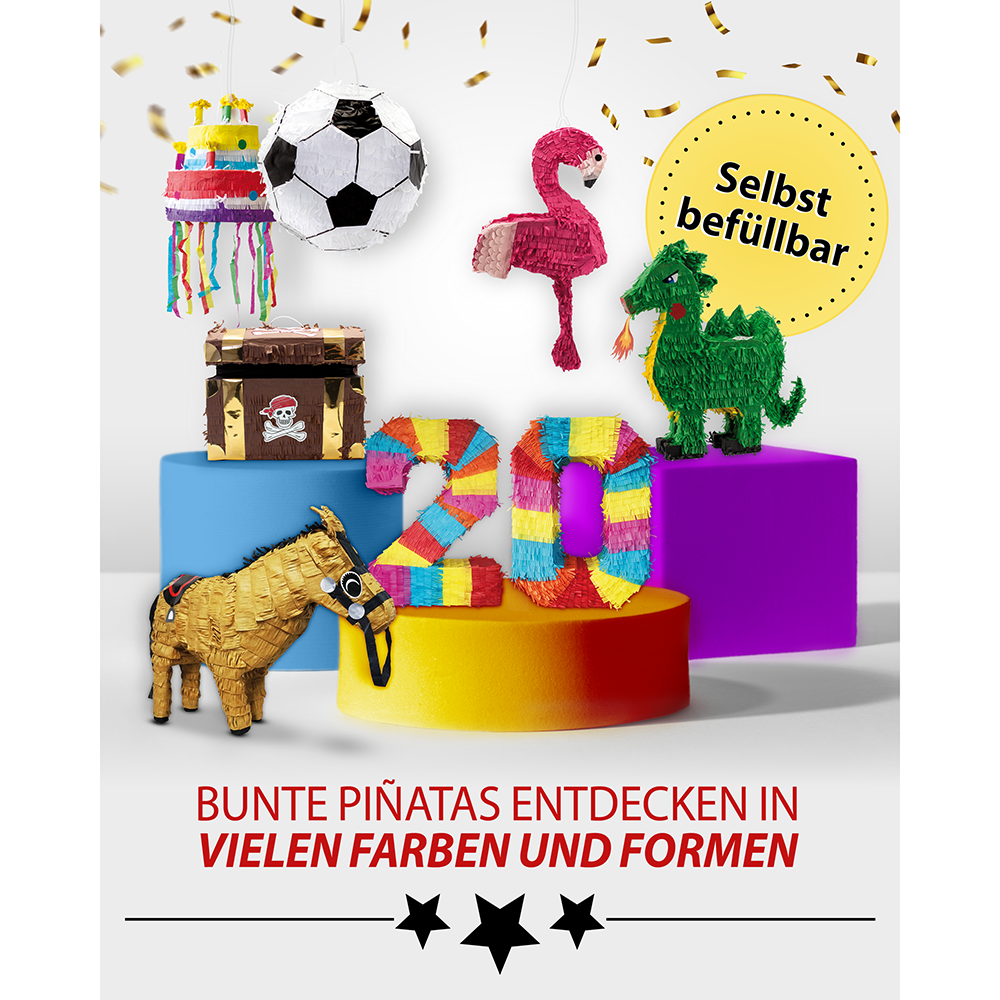 Pinata 9 Stab und Maske Geburtstag, Dekoration 5