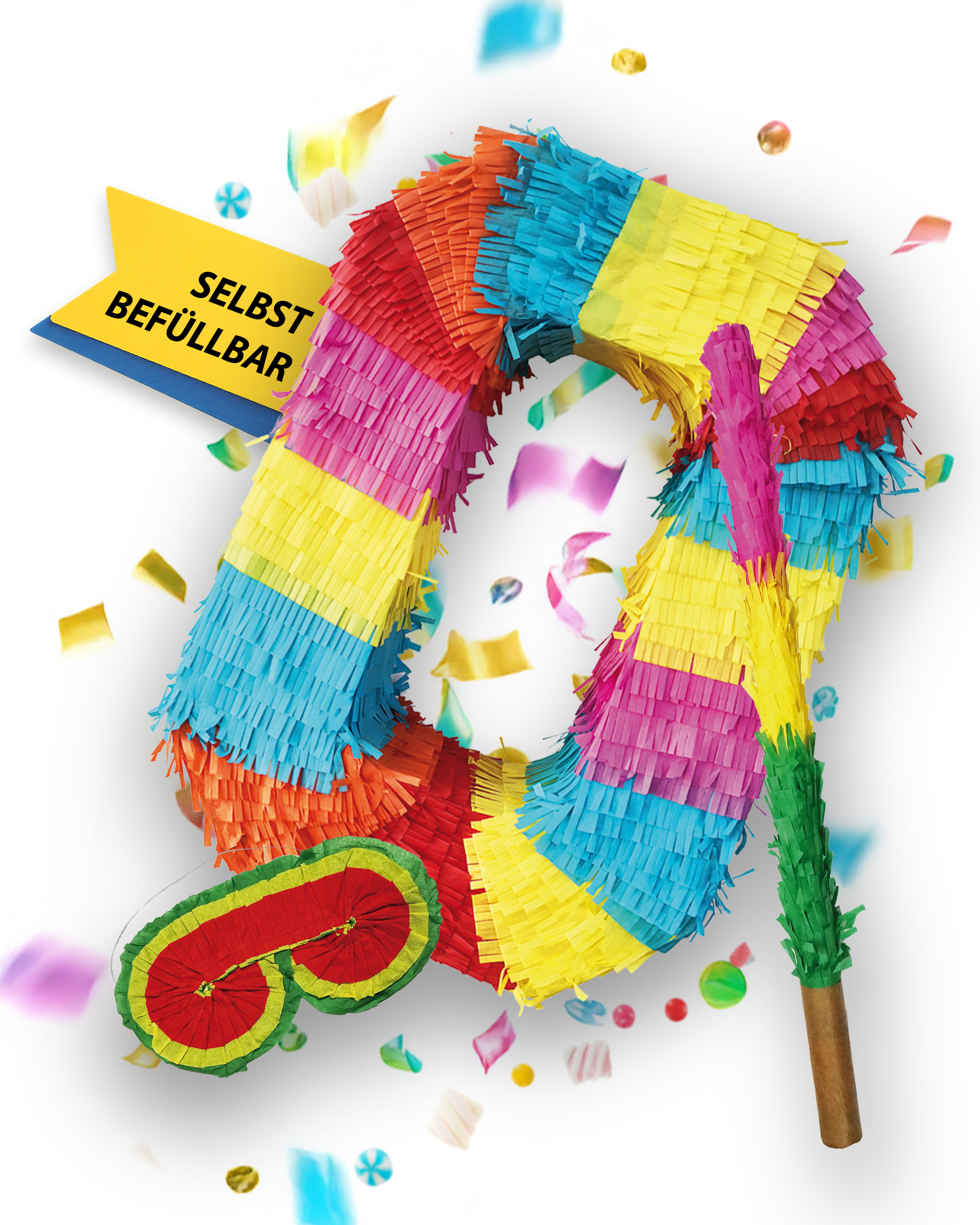 Pinata 0 stick and mask birthday decoration 9