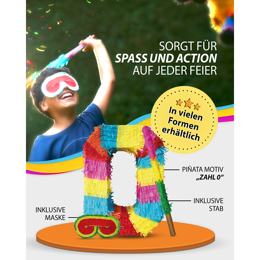 Pinata 0 stick and mask birthday decoration 3