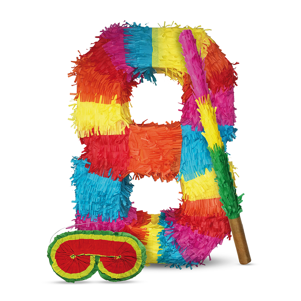 Pinata 8 sticks and mask birthday decoration 8