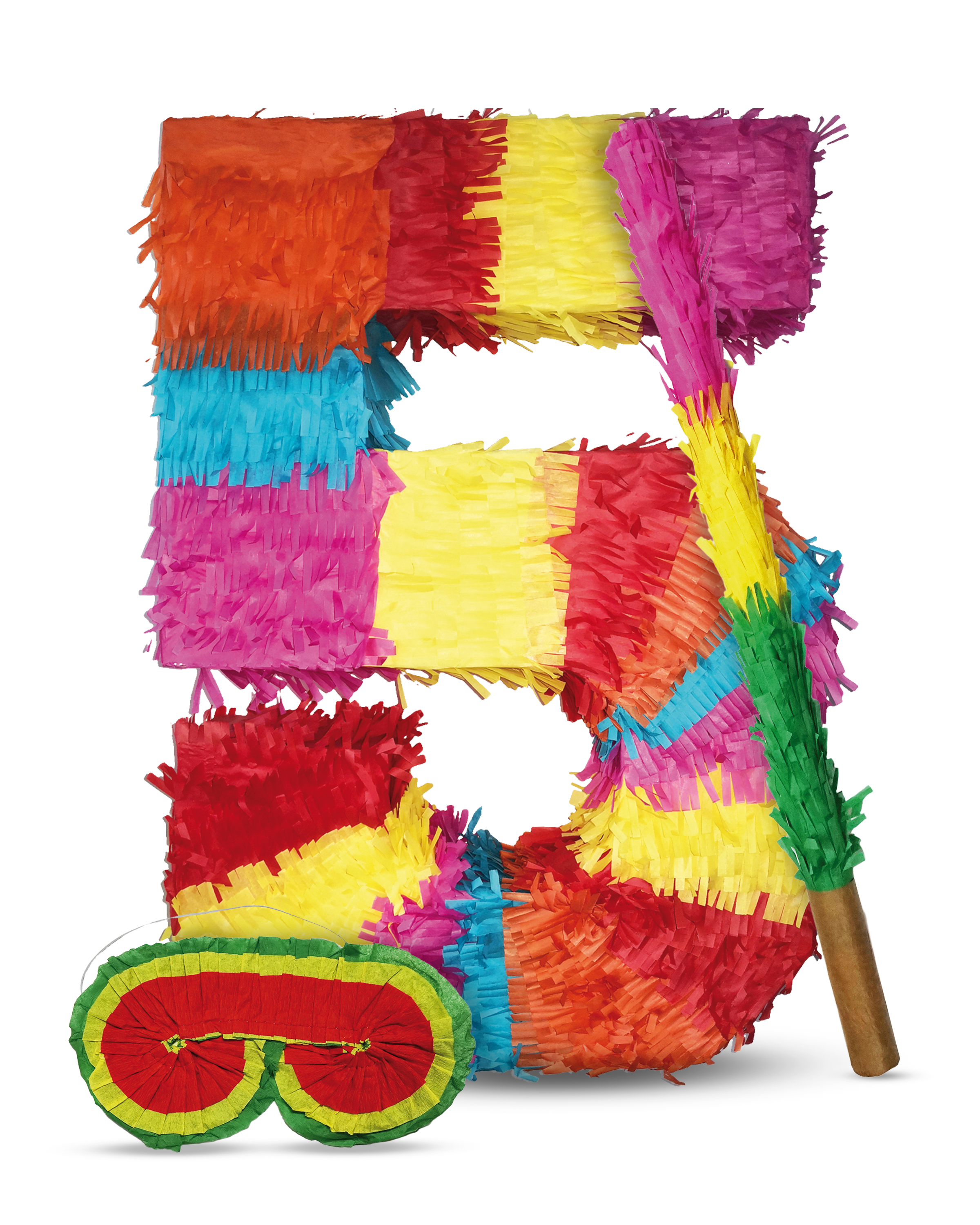 Pinata 5 sticks and mask birthday decoration 2