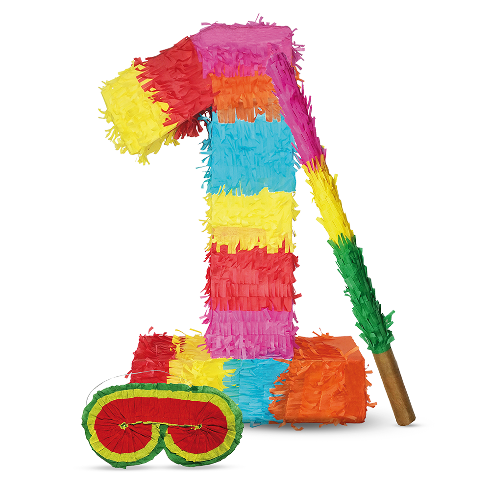 Piñata 1 stick and mask birthday decoration 8