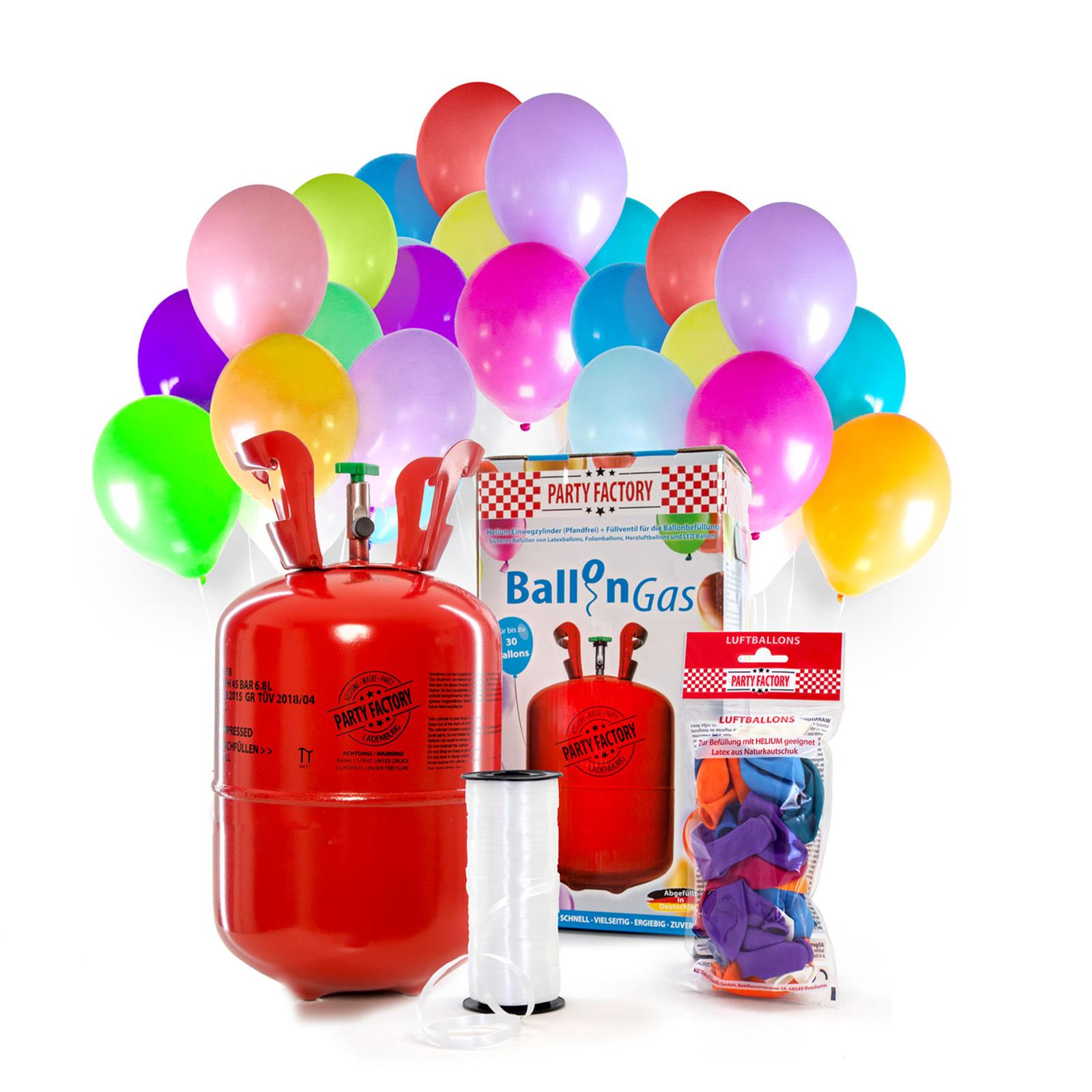 Helium balloon gas set with 30 balloons, 200l