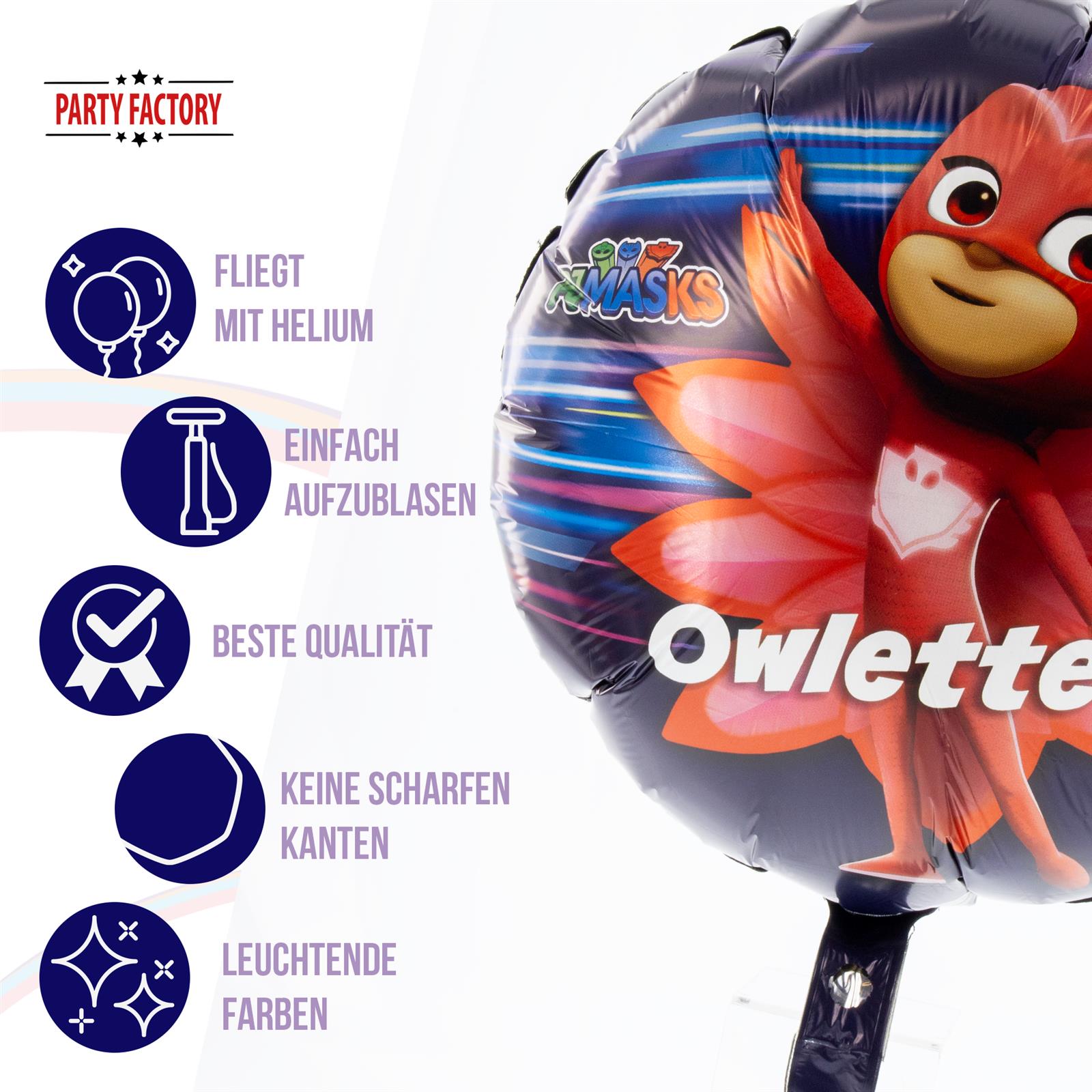 PJ MASKS Foil Balloon Ø45 cm colorful Owlette 5