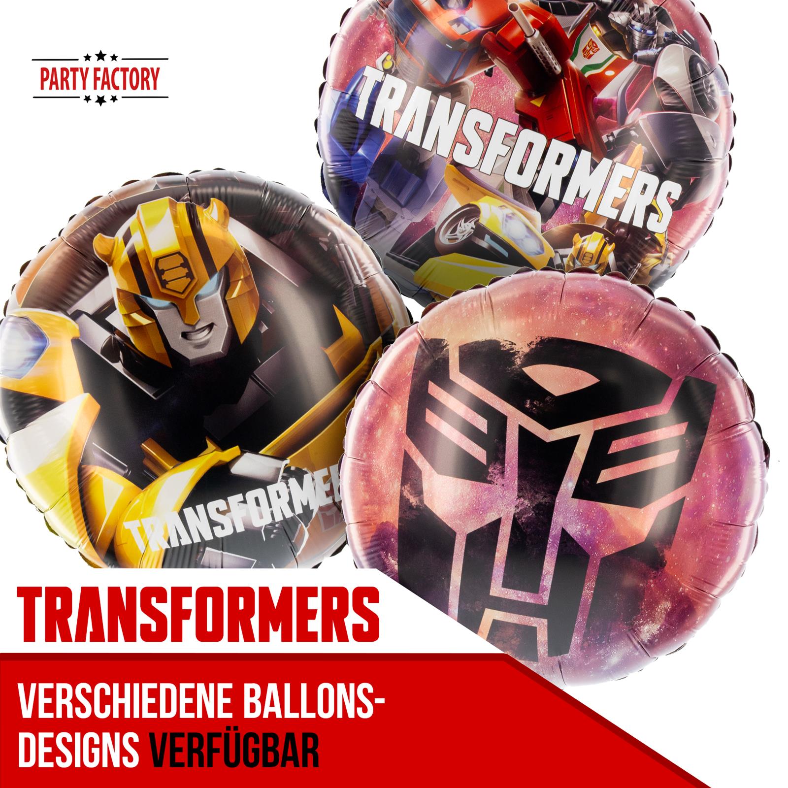 Transformers Folienballon - rund Ø45 cm rot Logo 4