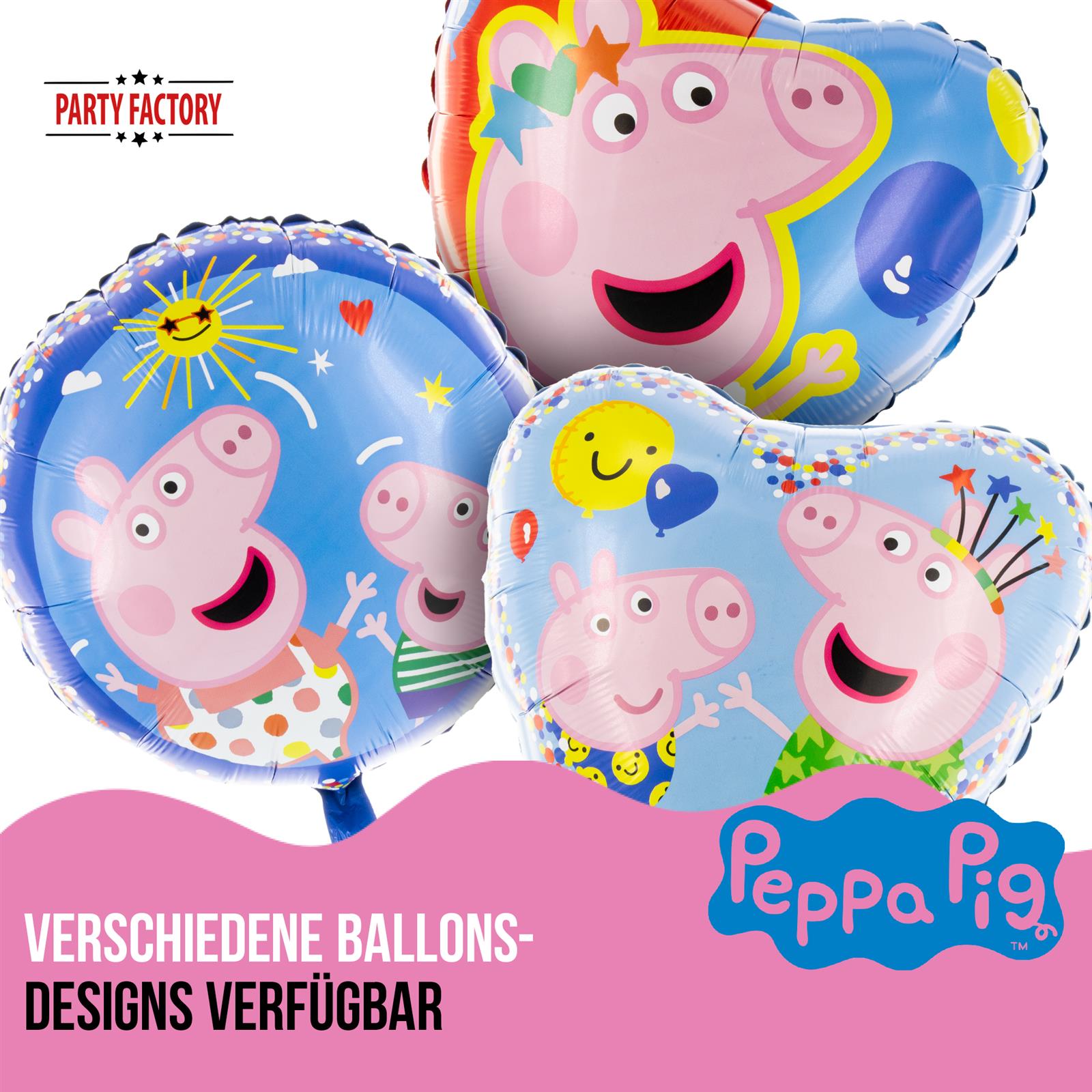 Peppa Wutz Folienballon Herz Ø45cm bunt 4