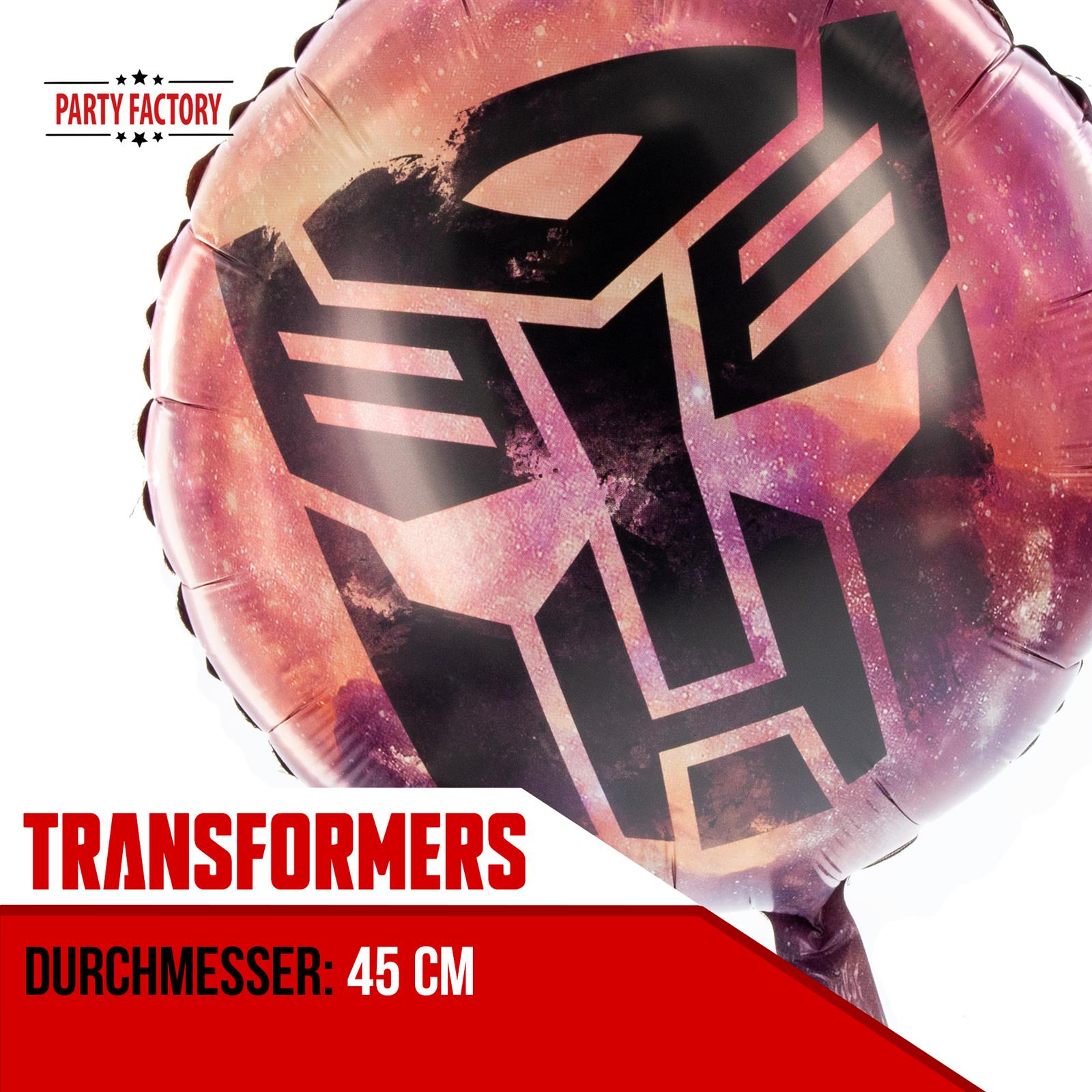 Transformers Folienballon - rund Ø45 cm rot Logo 3