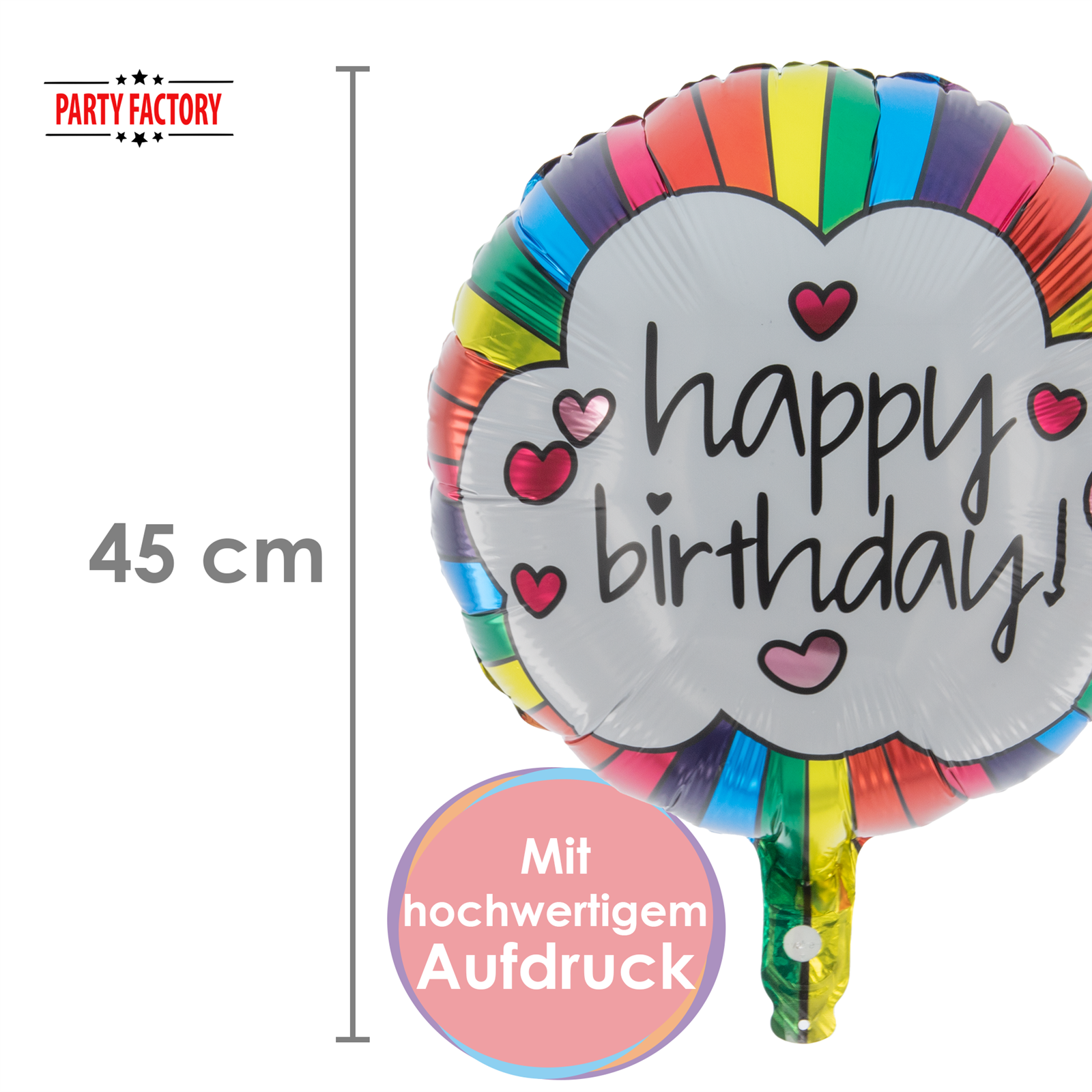 Folienballon Rund Happy Birthday Wolke 45cm 4