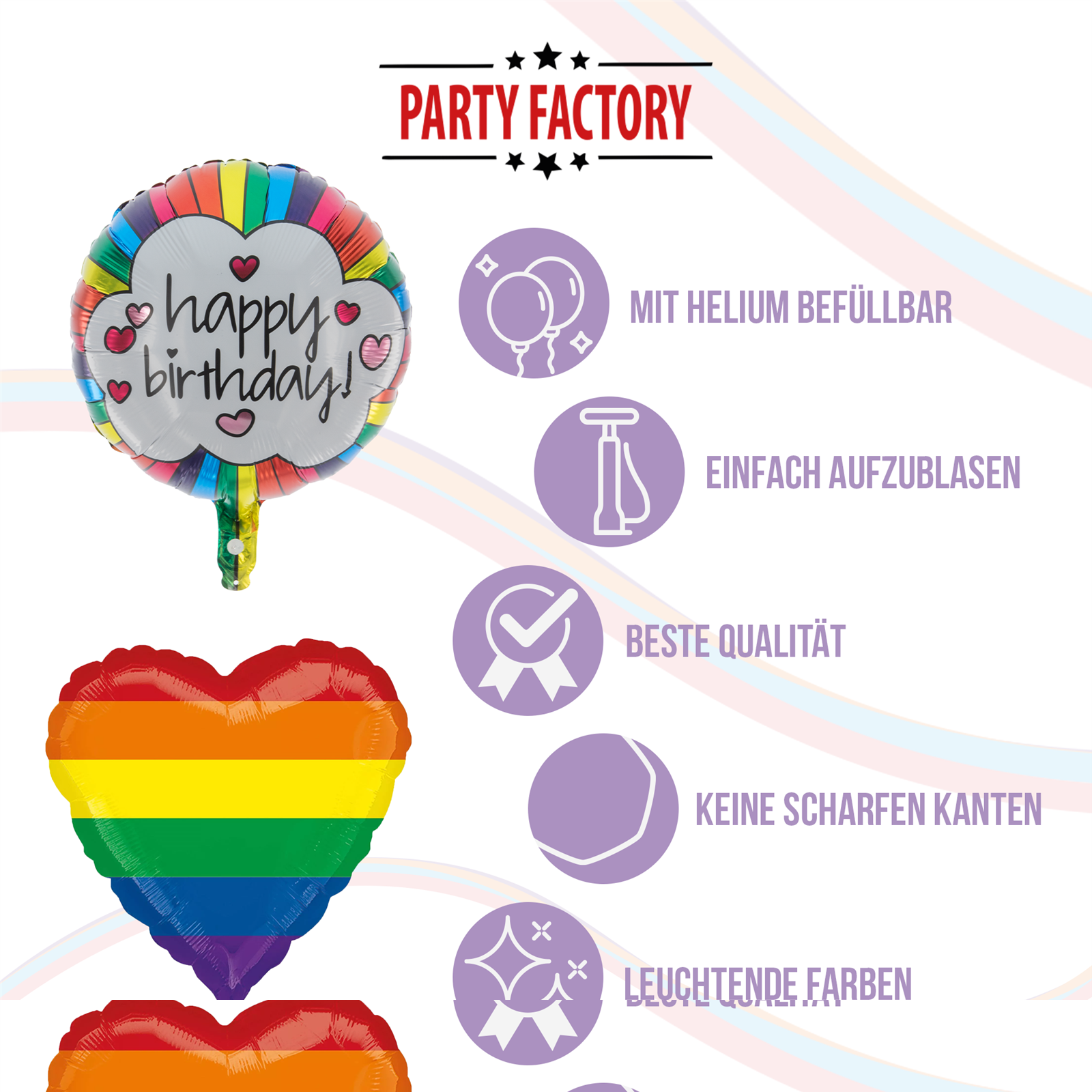 Folienballon Rund Happy Birthday Wolke 45cm 5
