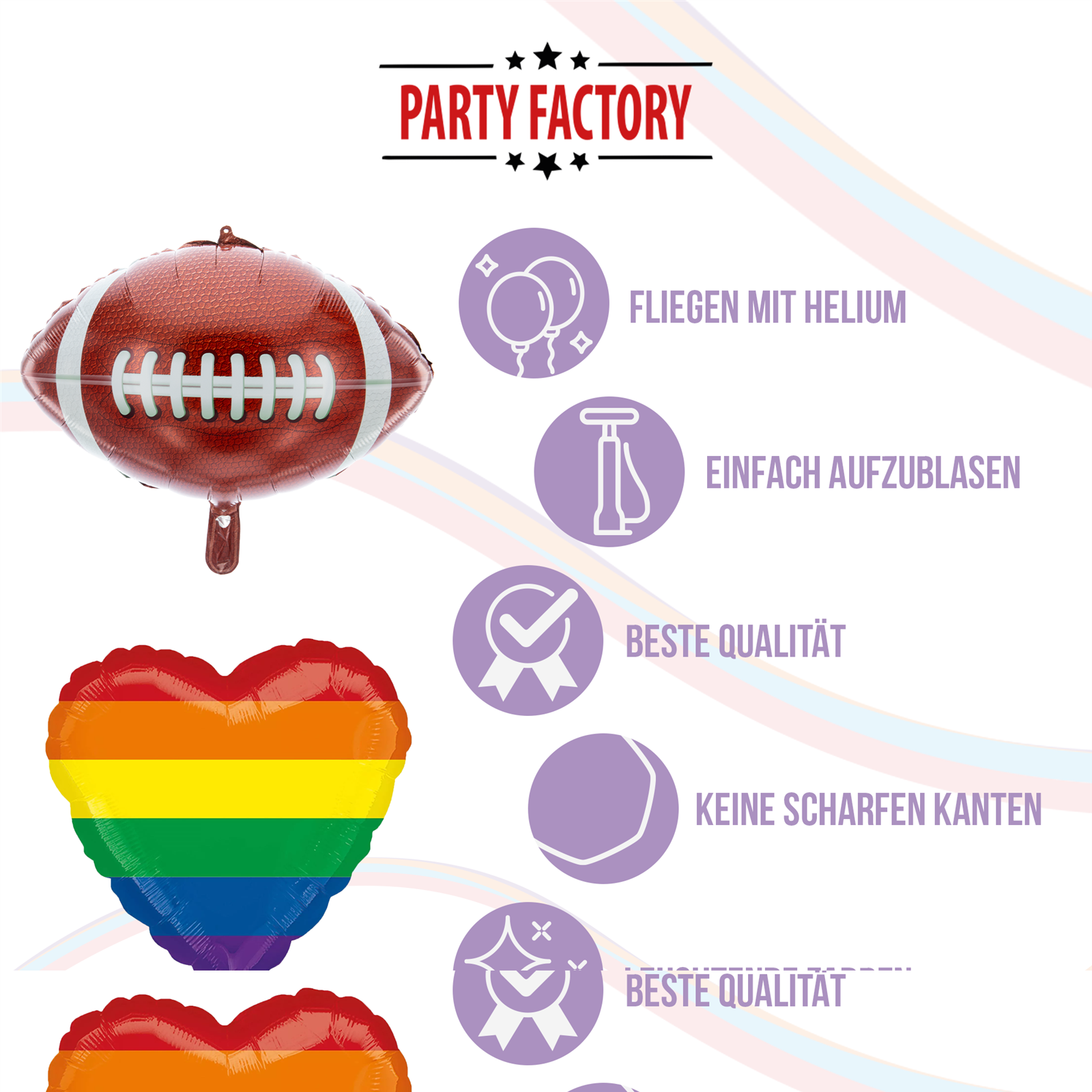 Foil balloon American Football 69x62cm - balloon decoration sports party Super Bowl 5