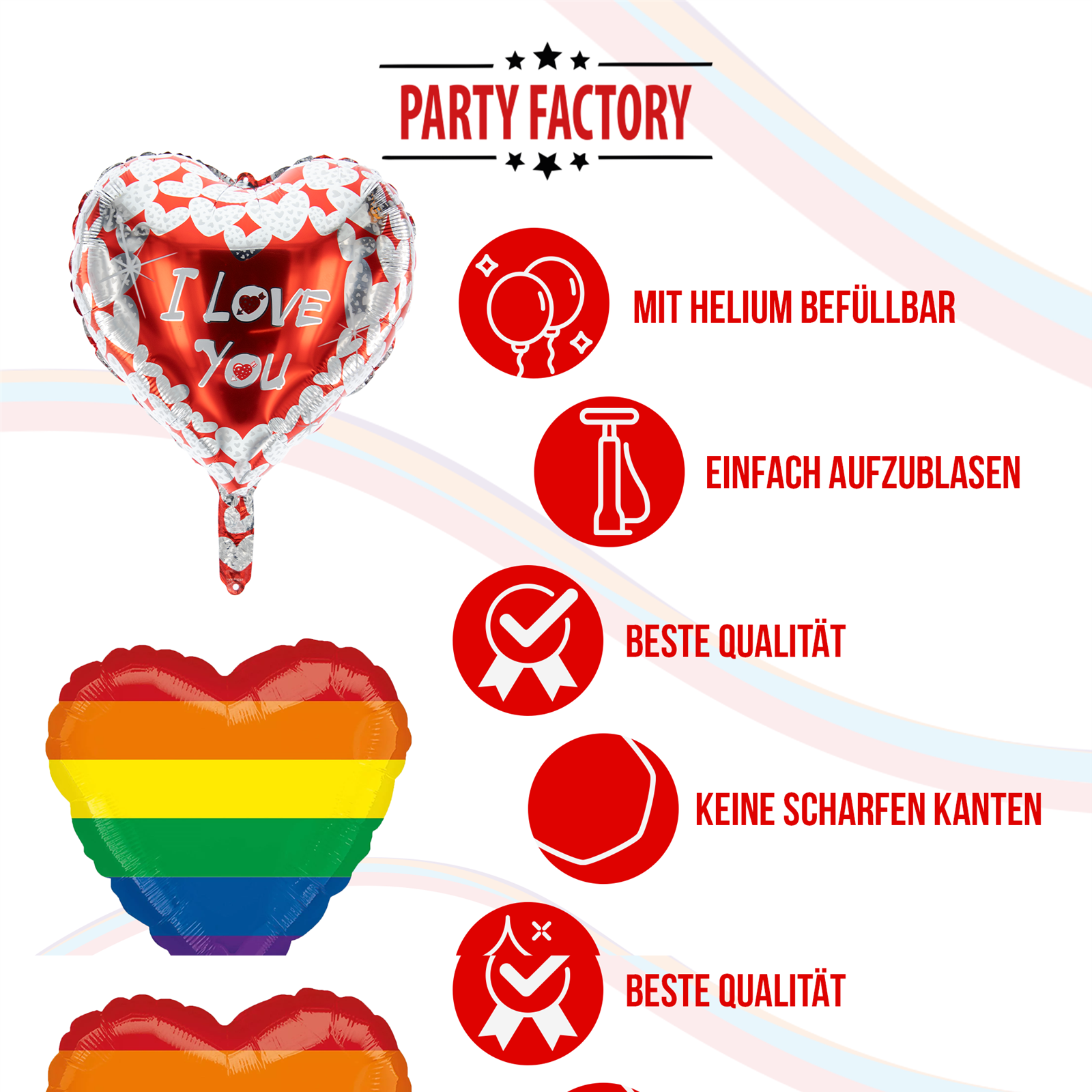Foil balloon heart I love you 45cm 5