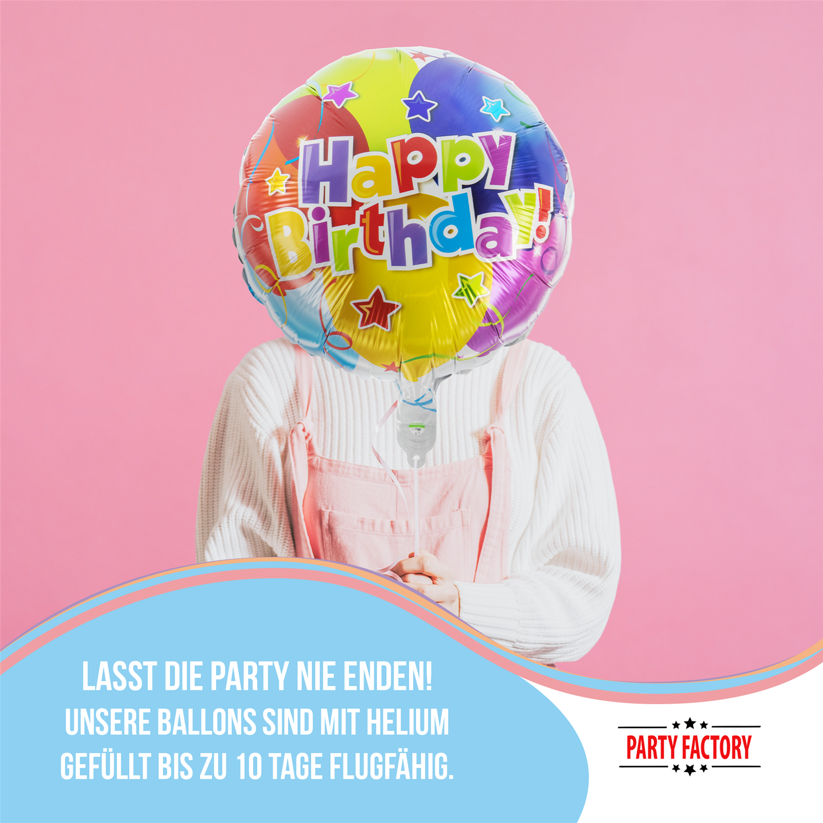 Folienballon Happy Birthday Rund Bunt 45cm – Party Deko Ballon Geburtstag 3