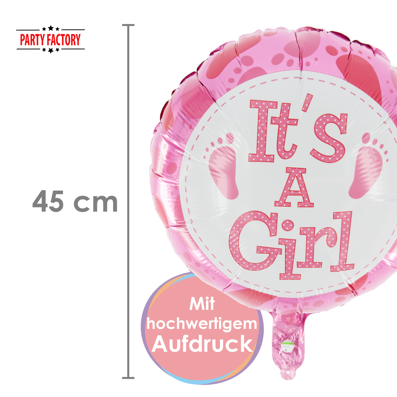 Foil balloon round girl 45cm 4