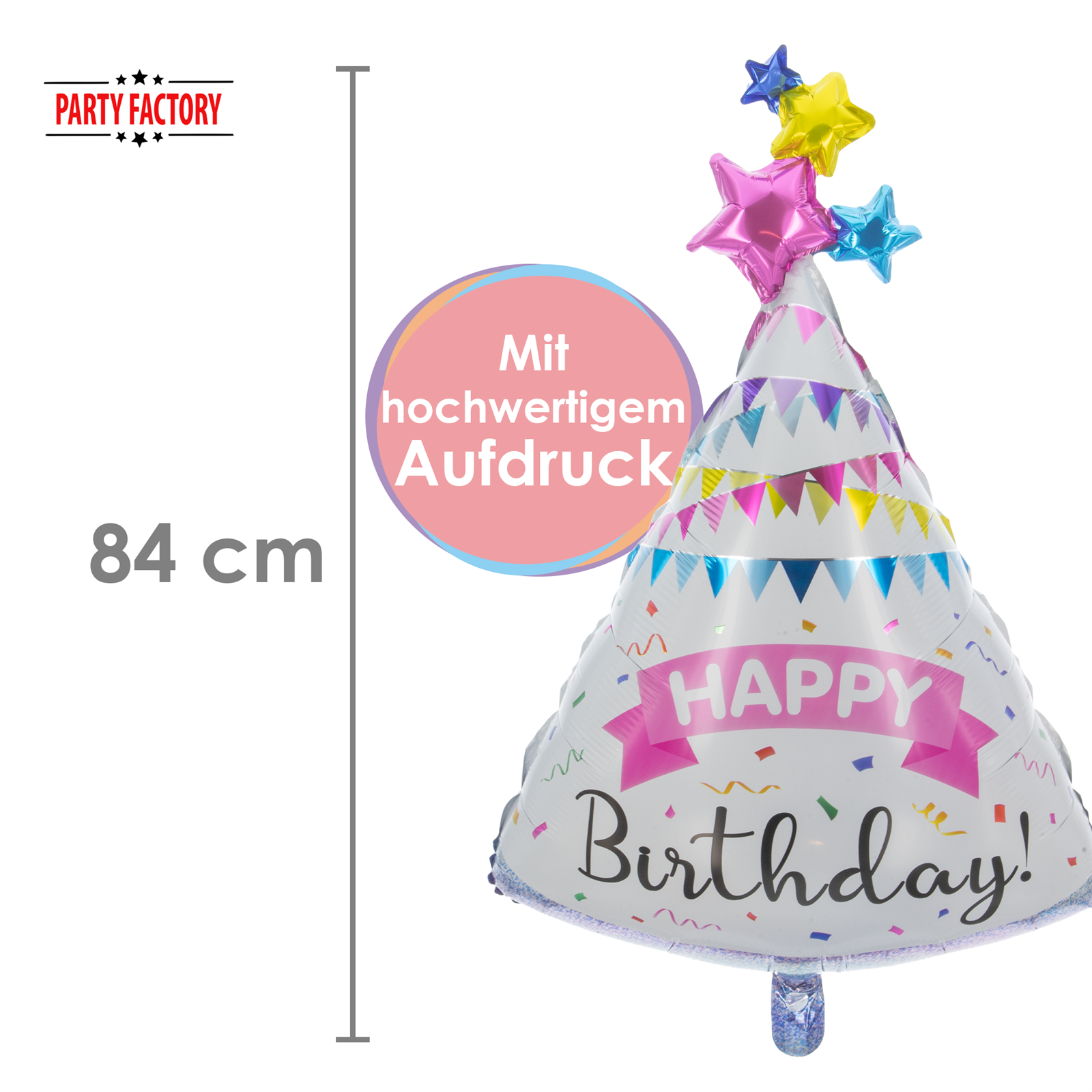 Foil balloon shape Happy Birthday 84x52cm 4