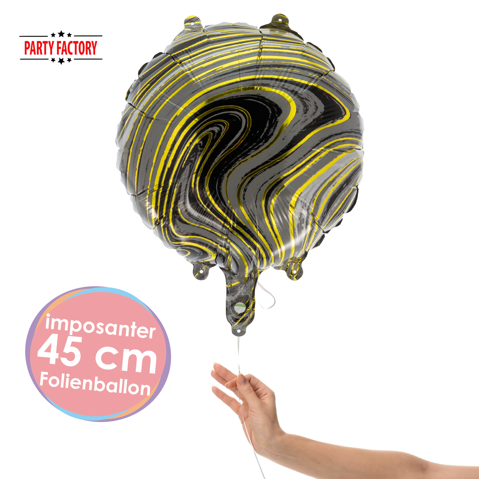 Foil Balloon Round 45cm Black Gold Line – Party Decoration Birthday Wedding 2