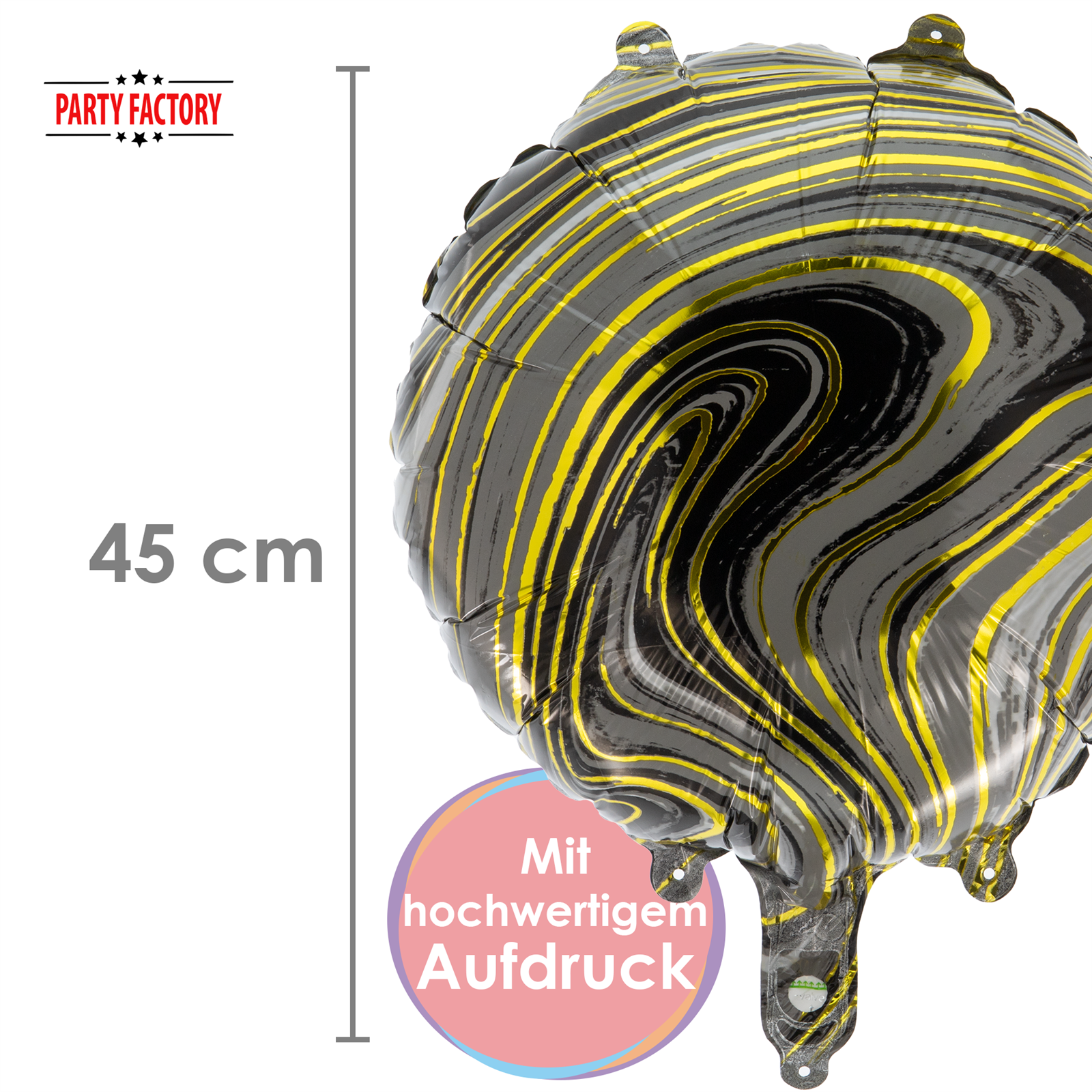 Foil Balloon Round 45cm Black Gold Line – Party Decoration Birthday Wedding 4