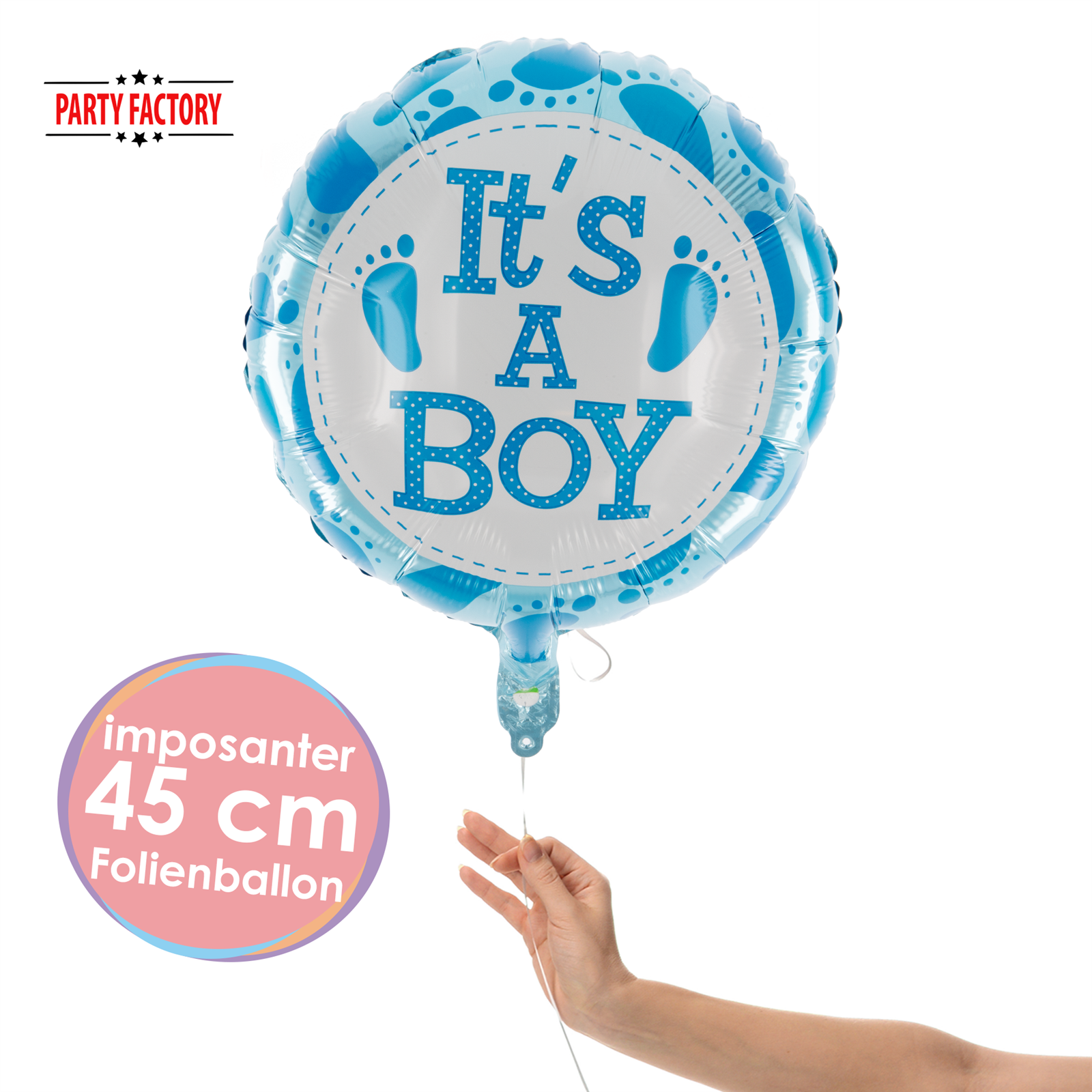 Foil balloon round boy 45cm 2