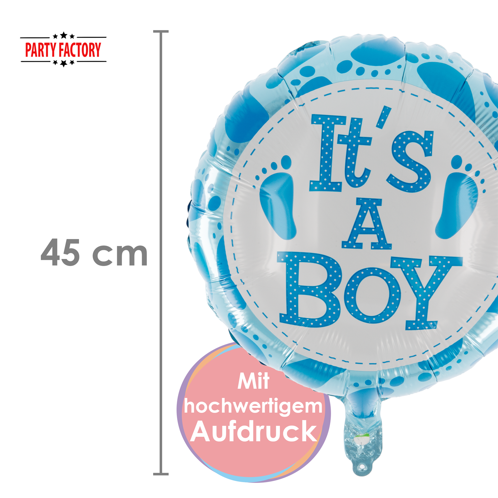 Foil balloon round boy 45cm 4