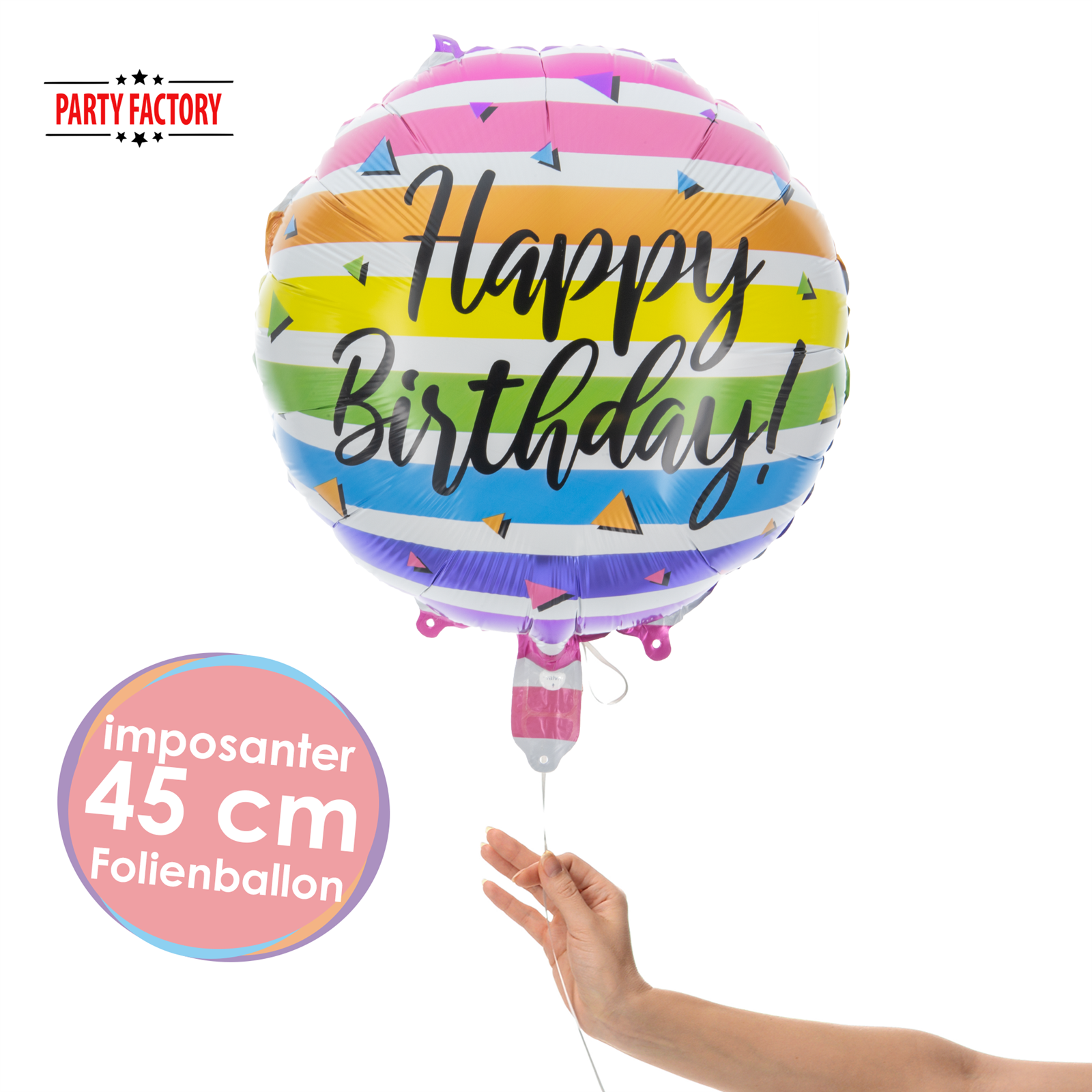 Folienballon Rund Happy Birthday 45cm 2