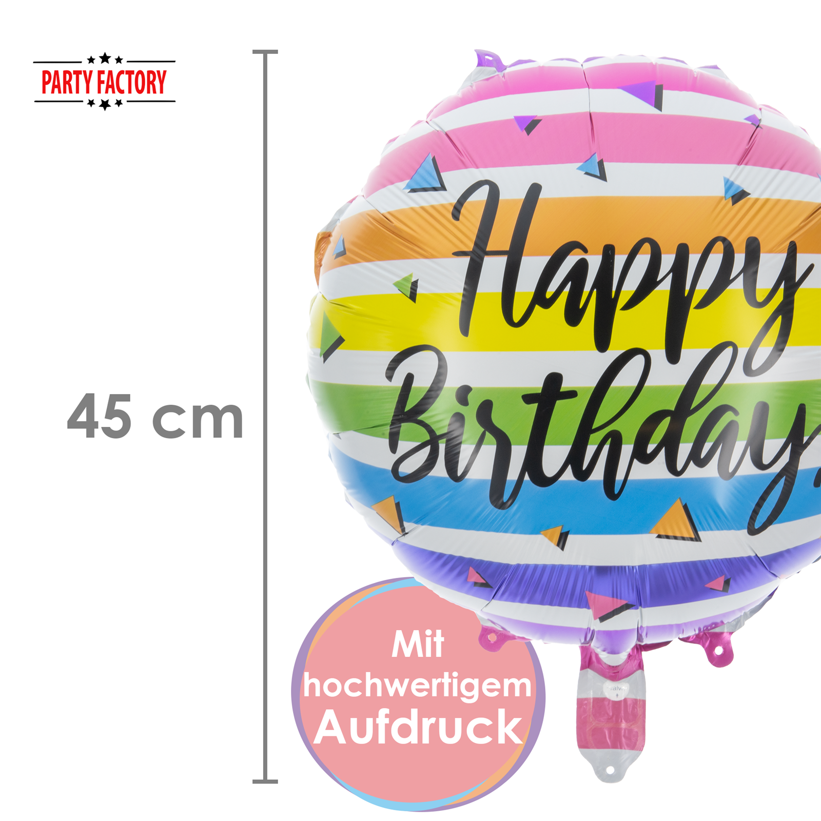Folienballon Rund Happy Birthday 45cm 4