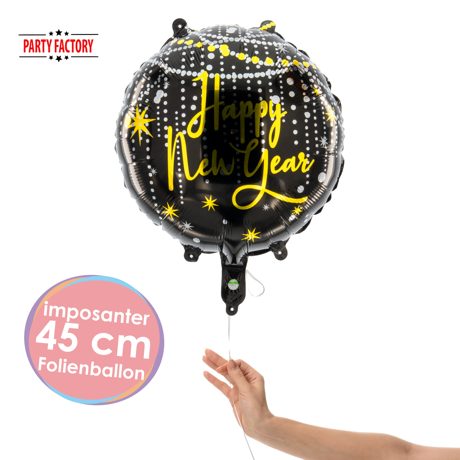 Foil balloon round Happy New Year Chains 45cm 2