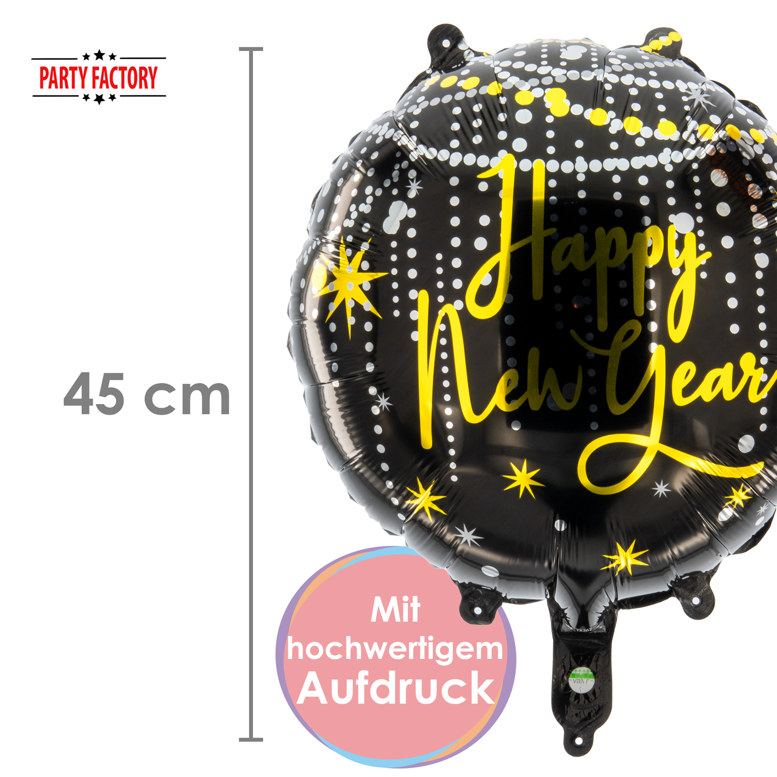 Foil balloon round Happy New Year Chains 45cm 4