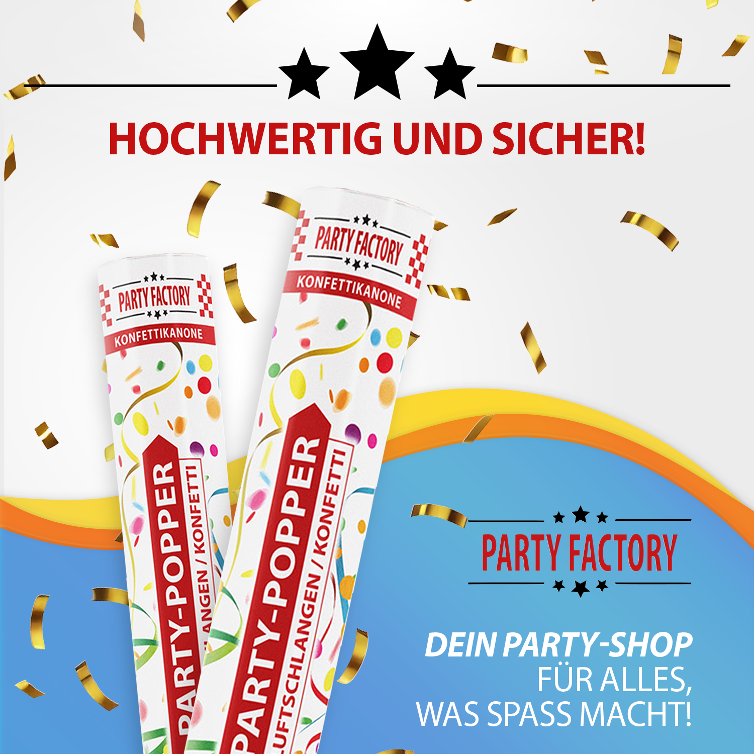 Party Popper 40cm Streamers Confetti Colorful 7