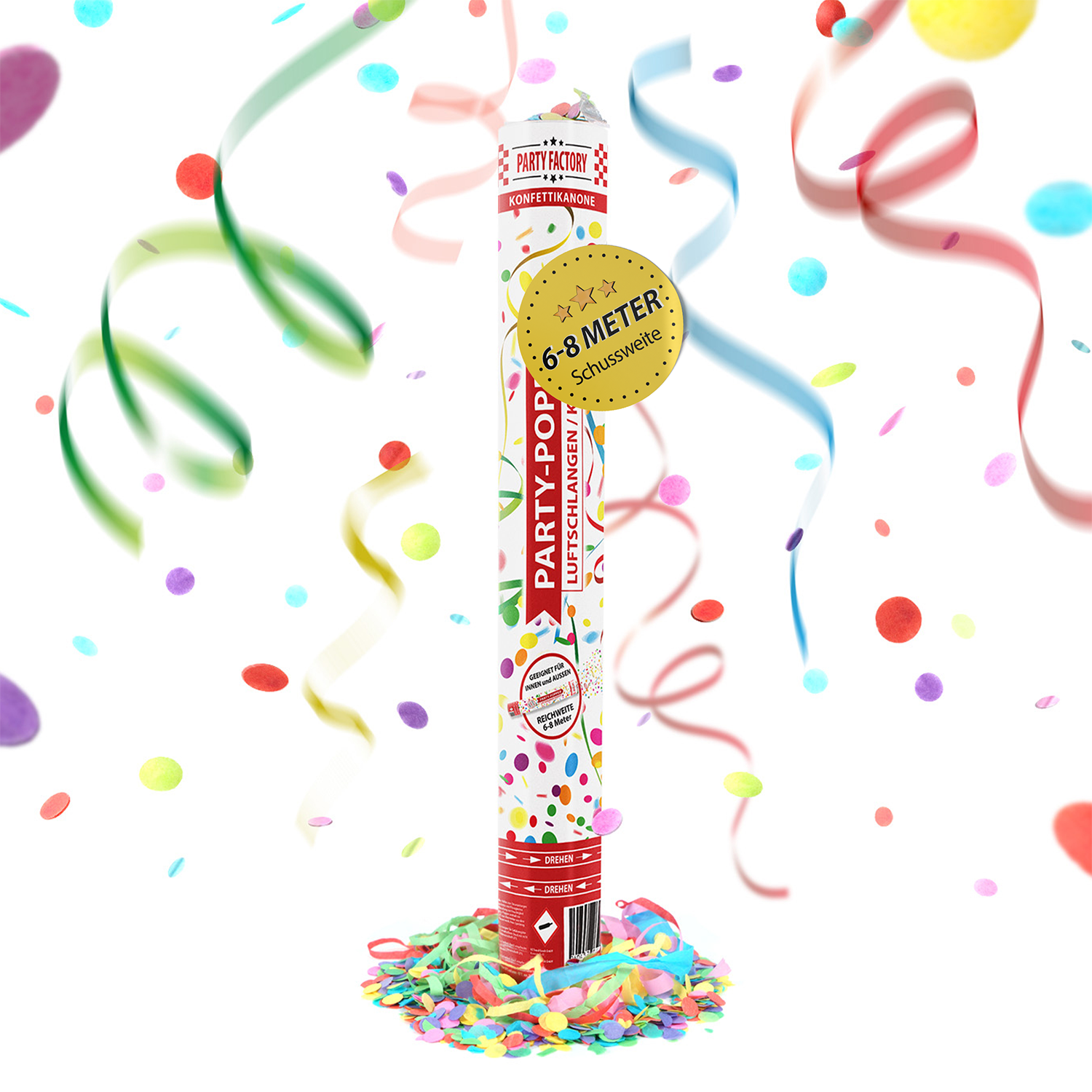 Party Popper 40cm Streamers Confetti Colorful 8