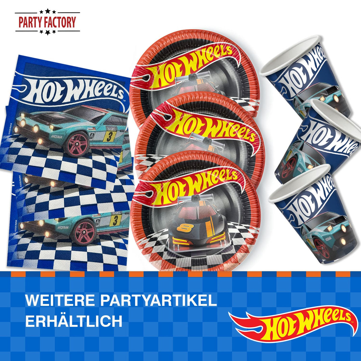 Hot Wheels Servietten 3-lagig 20er Rennwagen blau 6