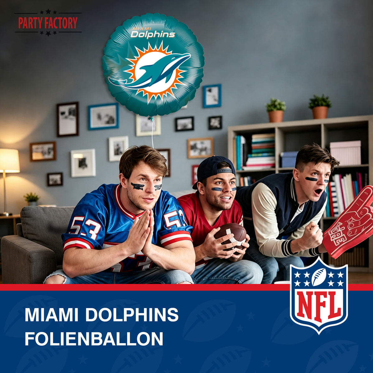 NFL Miami Dolphins Folienballon rund 45 cm 3