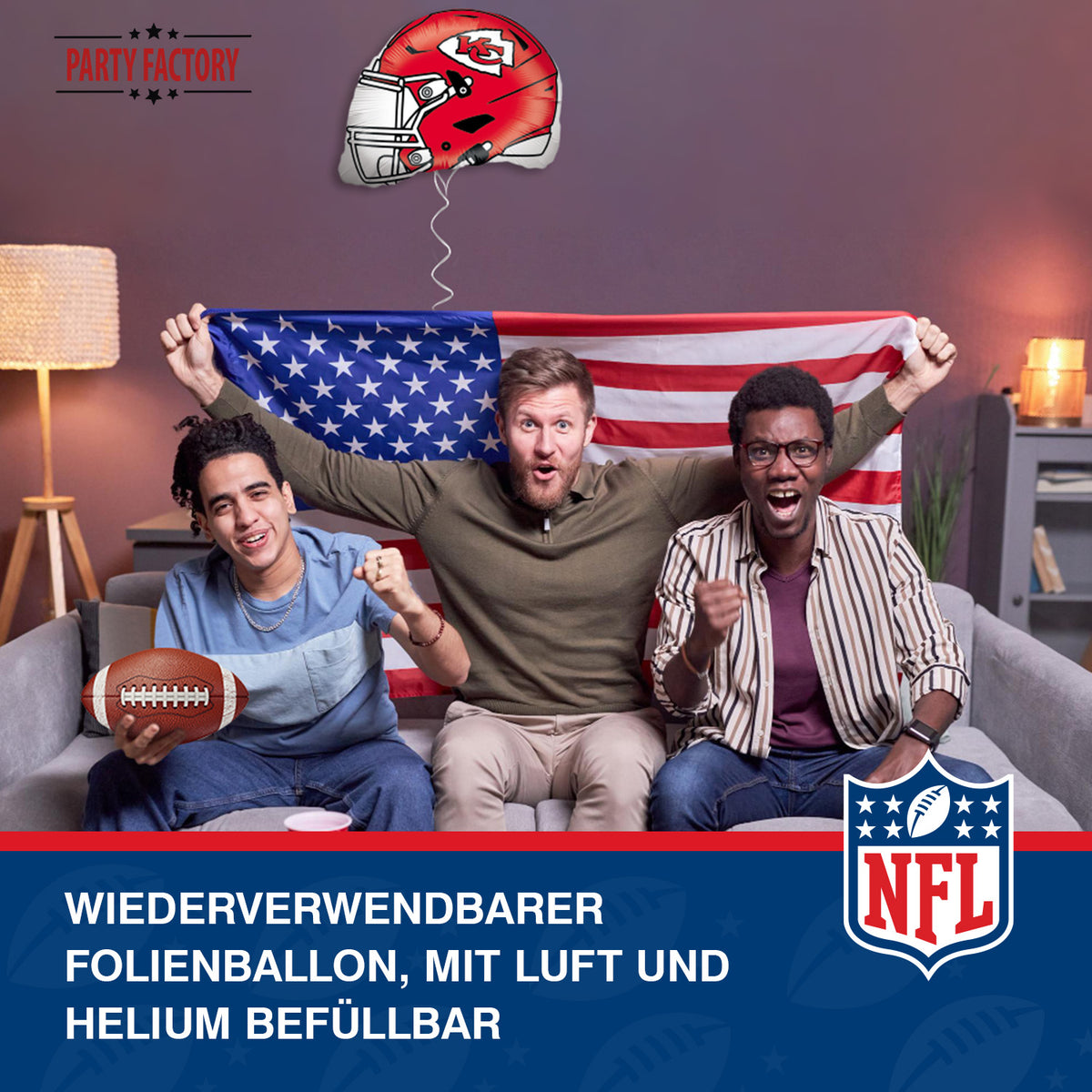 NFL Kansas City Chiefs Folienballon Shape 50x45 cm 4