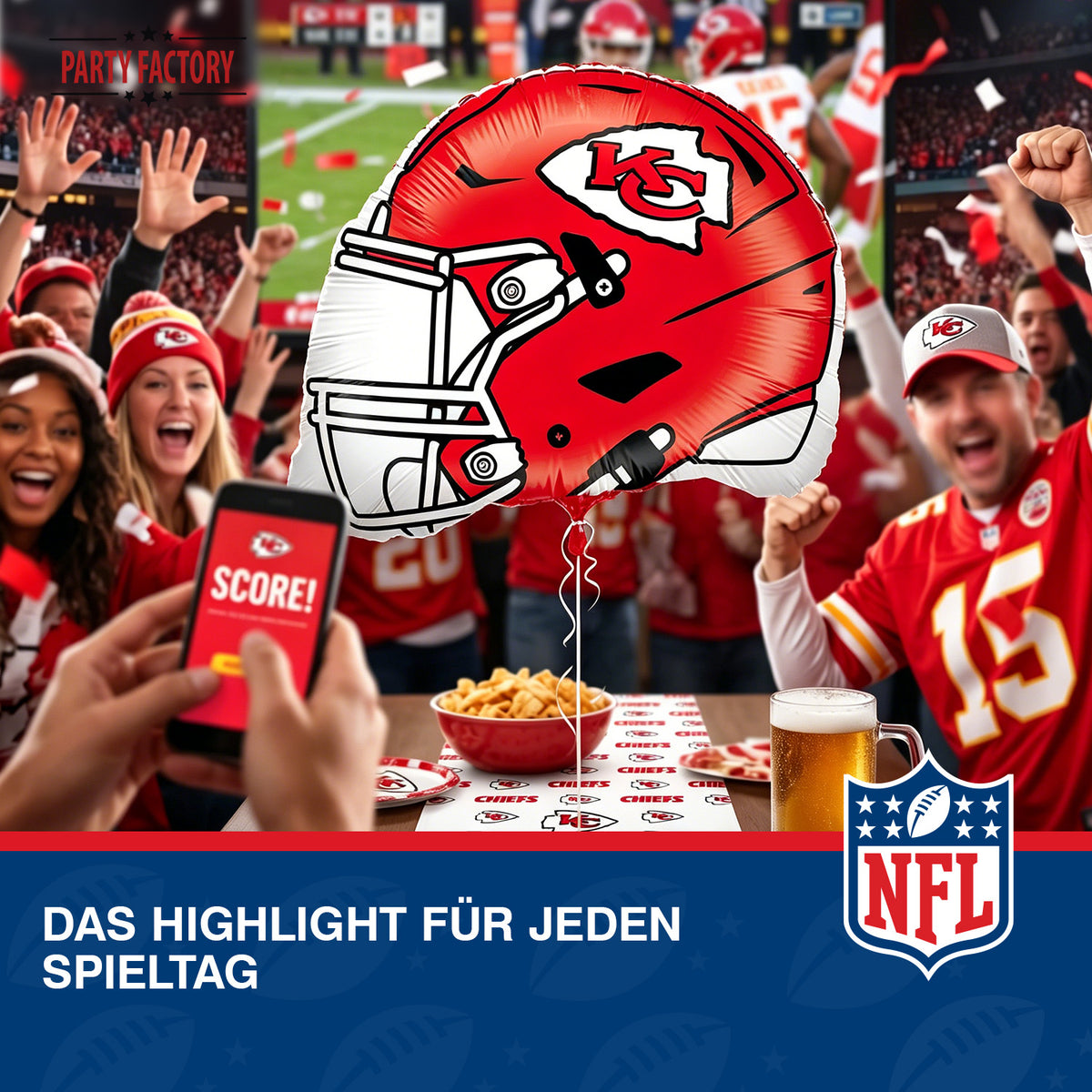 NFL Kansas City Chiefs Folienballon Shape 50x45 cm 7
