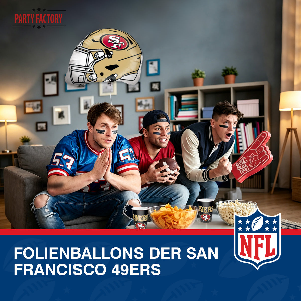 NFL San Francisco Folienballon Shape 50x45 cm gold 3