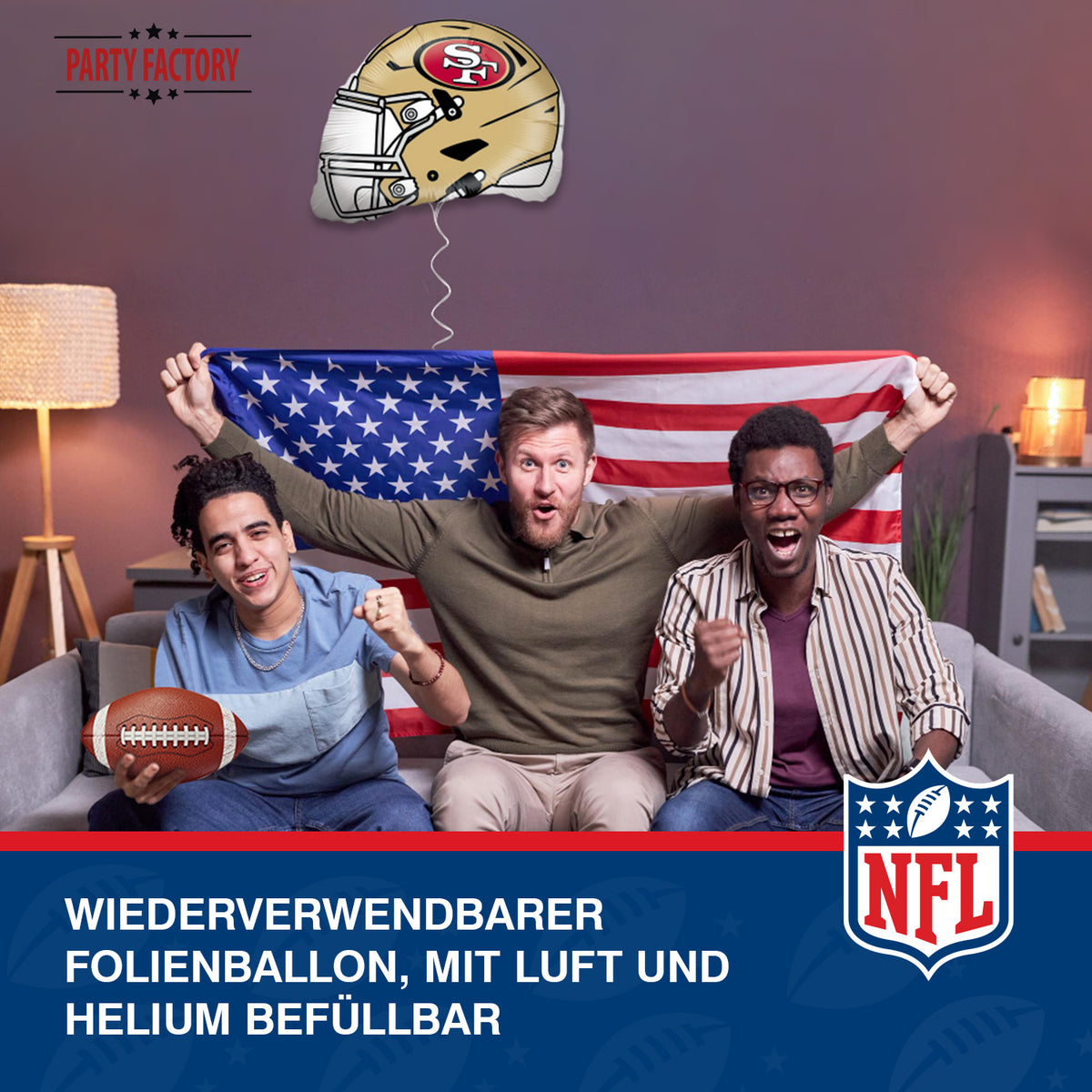 NFL San Francisco Folienballon Shape 50x45 cm gold 4