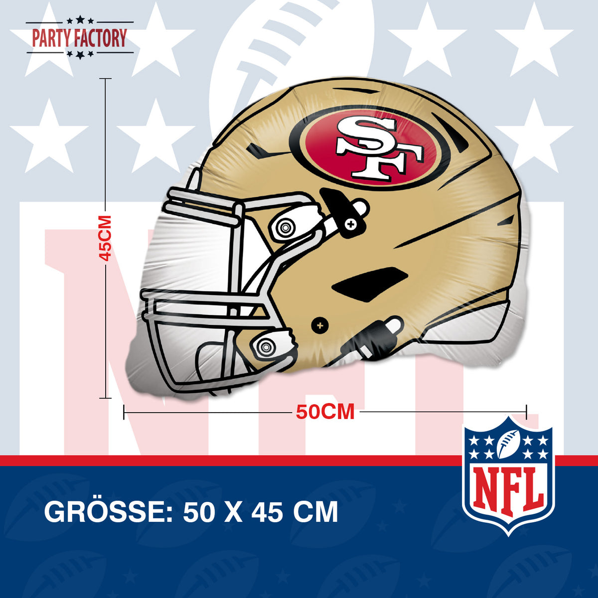 NFL San Francisco Folienballon Shape 50x45 cm gold 5