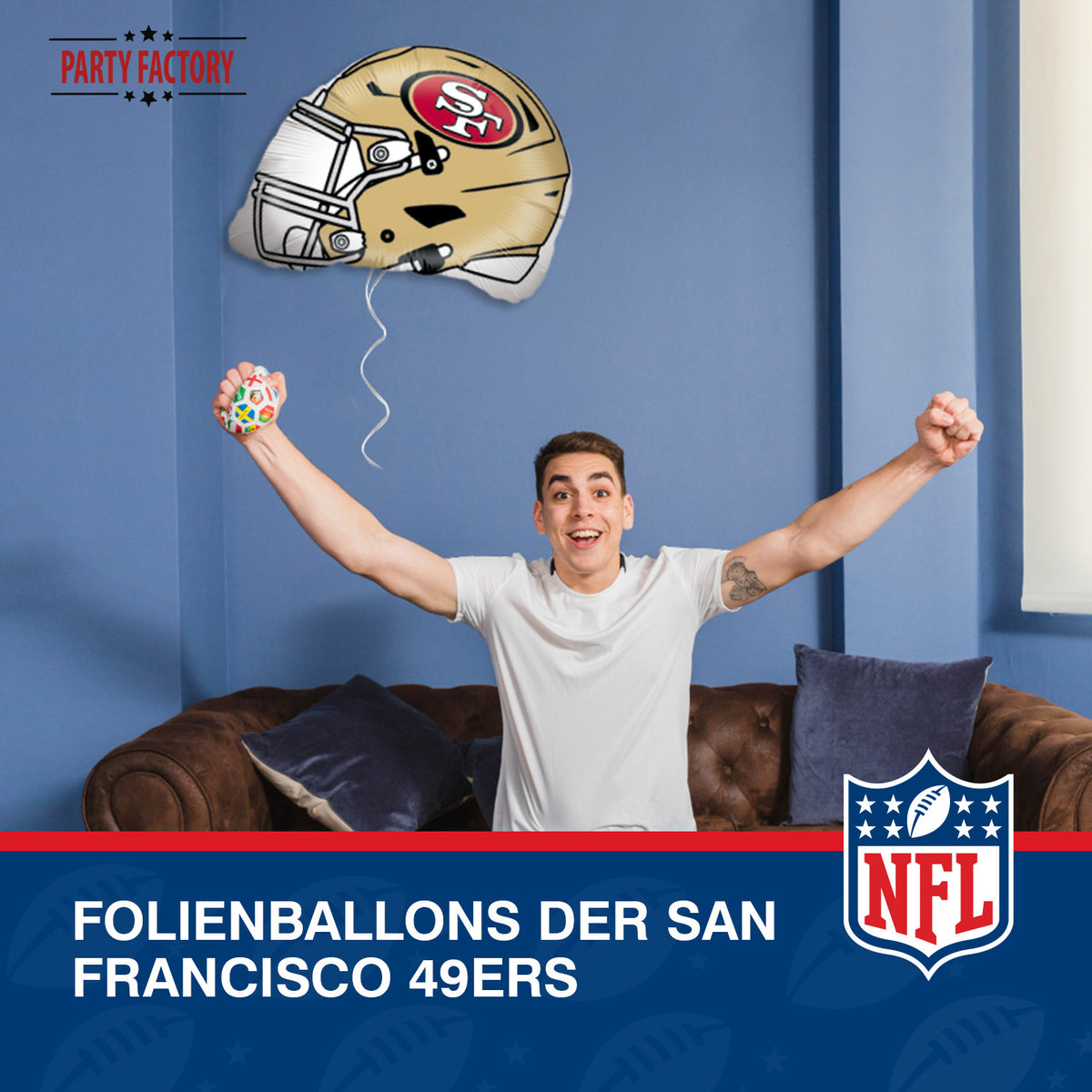 NFL San Francisco Folienballon Shape 50x45 cm gold 7