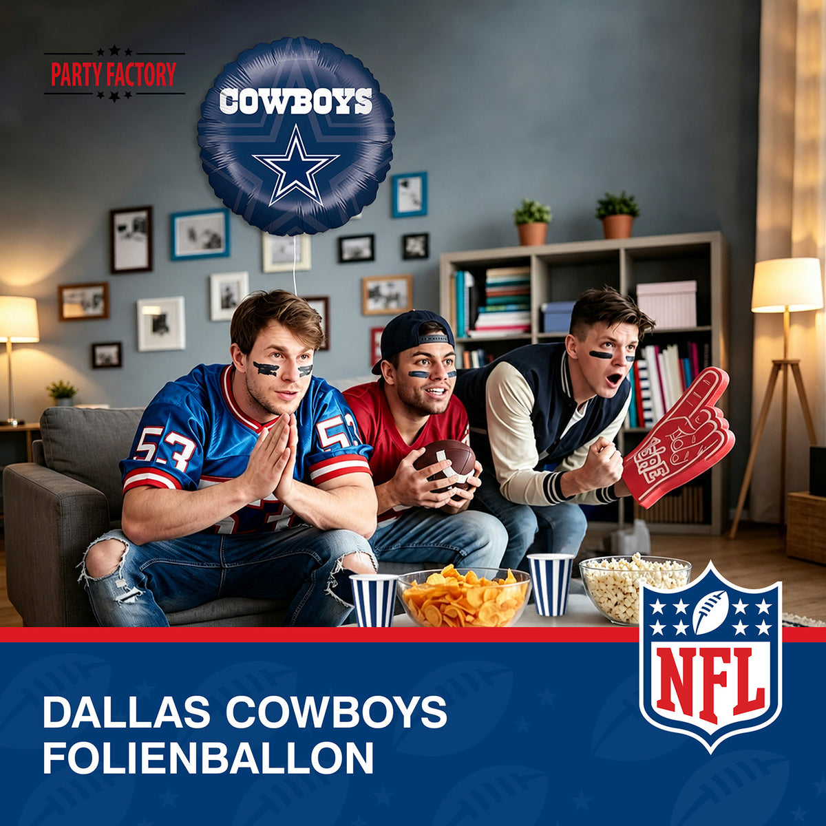 NFL Dallas Cowboys Folienballon rund 45 cm 3