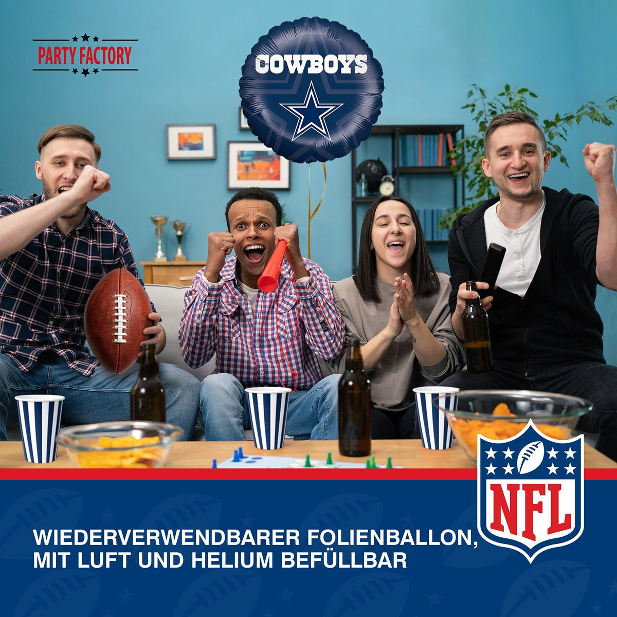 NFL Dallas Cowboys Folienballon rund 45 cm 4
