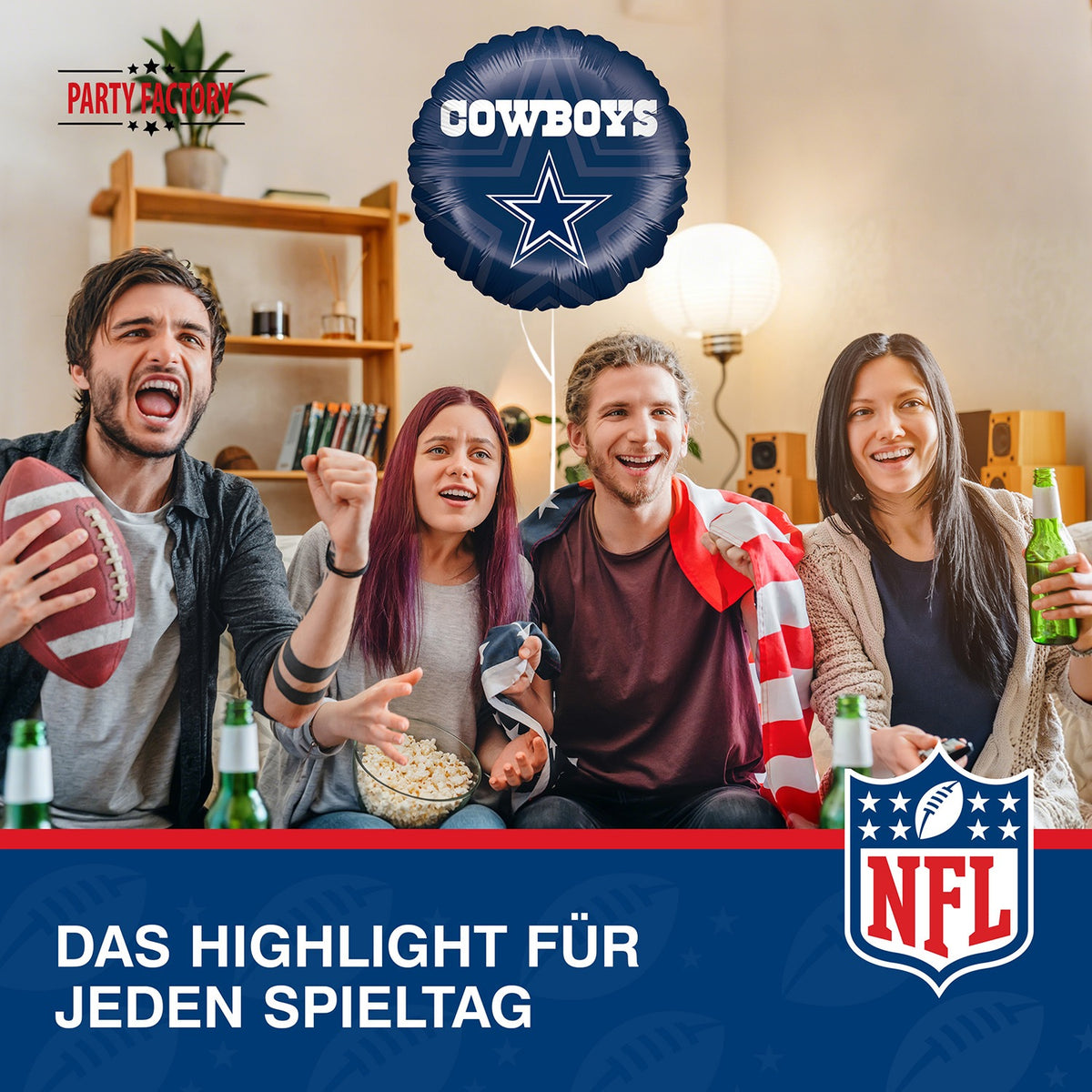 NFL Dallas Cowboys Folienballon rund 45 cm 7