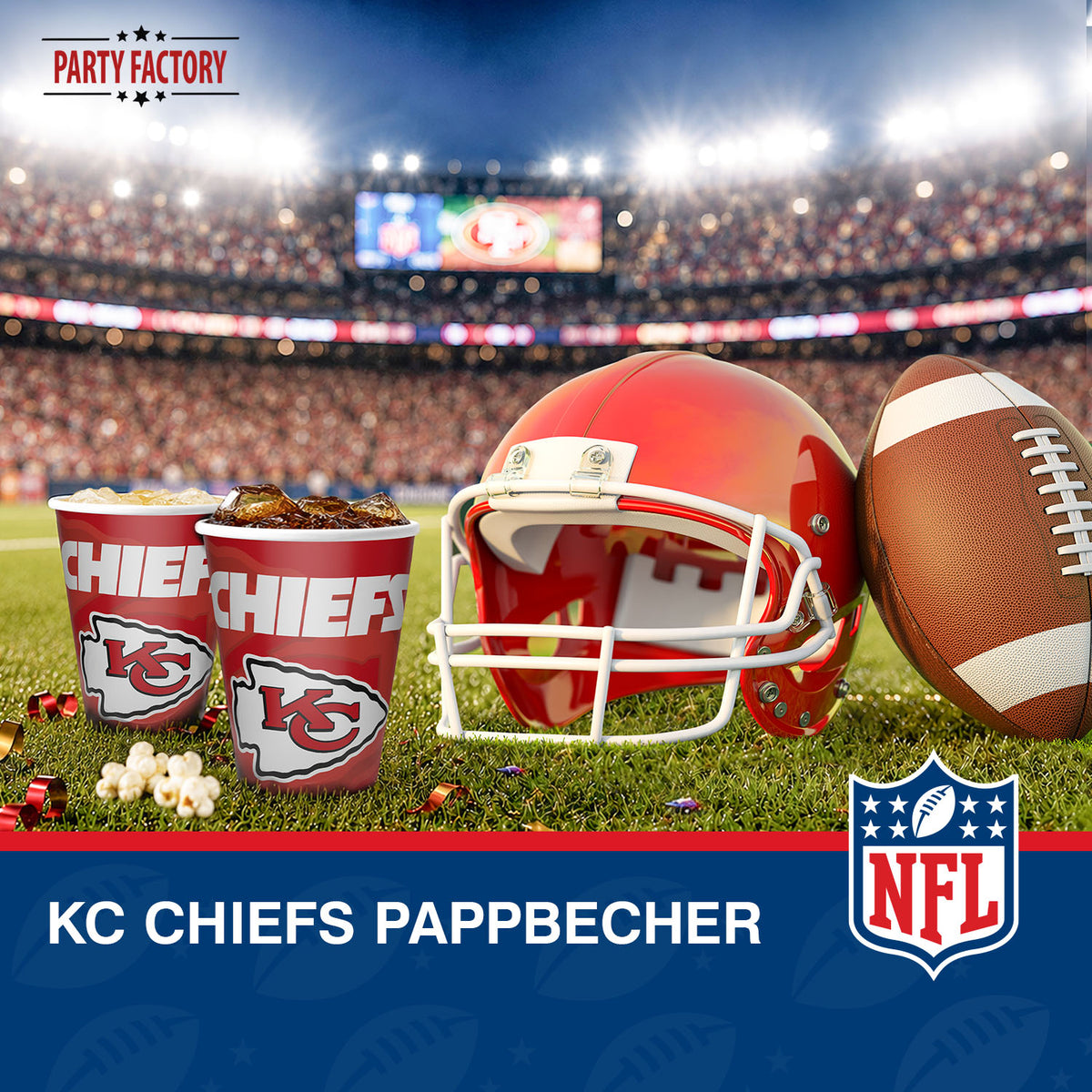 NFL Kansas City Chiefs Pappbecher 250 ml 8er 3