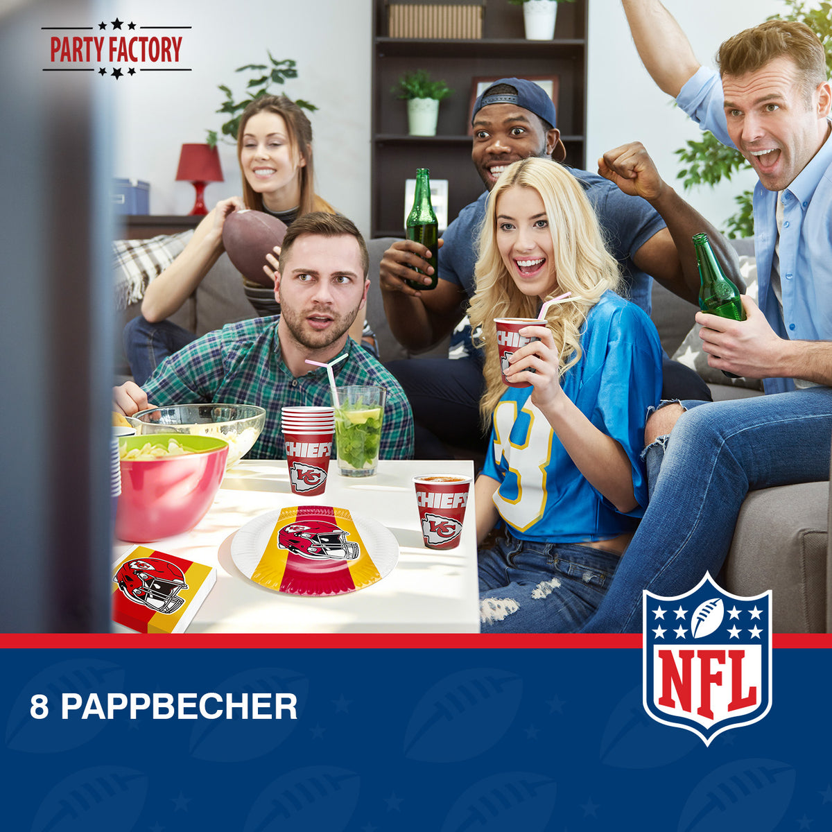 NFL Kansas City Chiefs Pappbecher 250 ml 8er 4