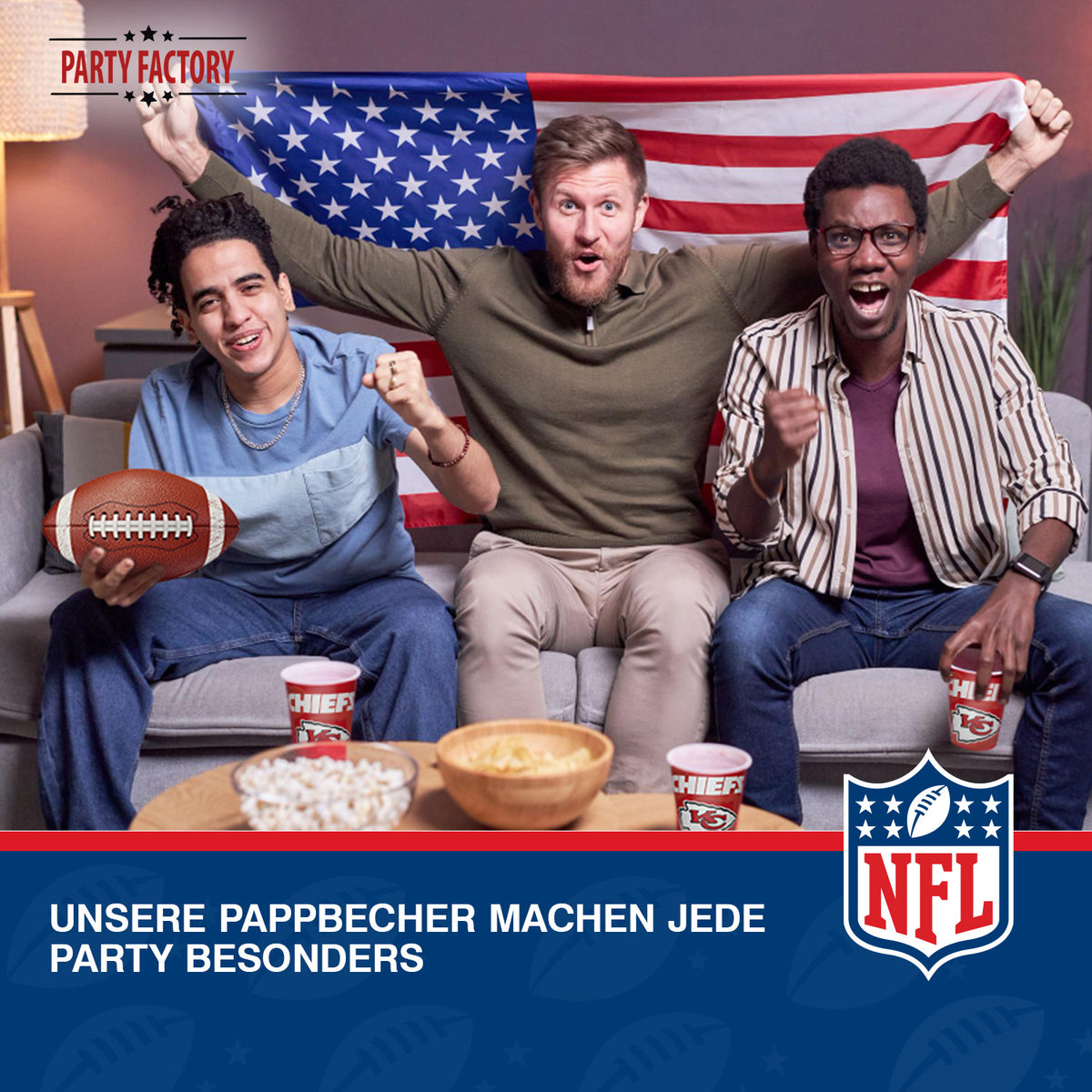 NFL Kansas City Chiefs Pappbecher 250 ml 8er 7
