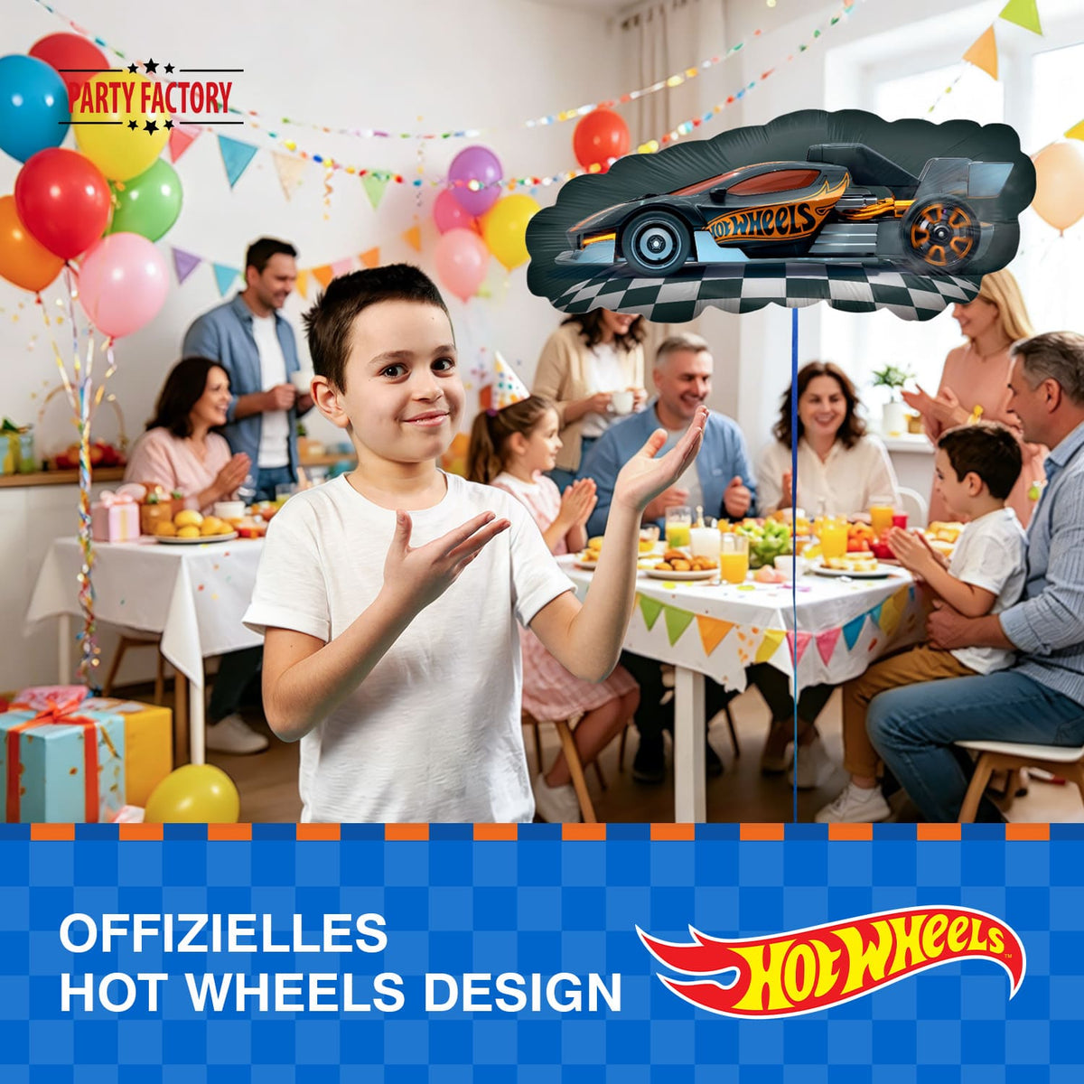 Hot Wheels Folienballon 66 x 37 cm Shape Rennwagen 4